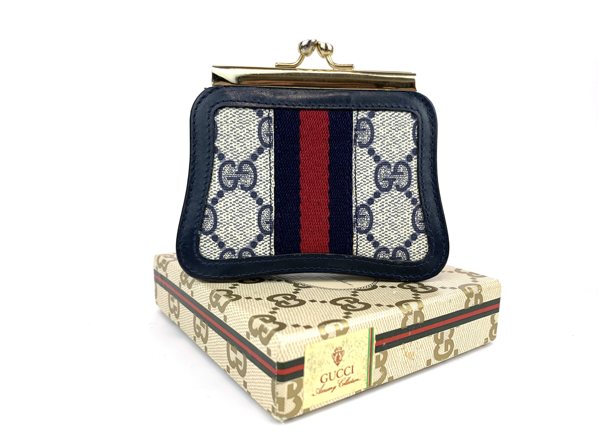Vintage 1980s Gucci Accessory Collection Coin Purse — portmanteau 