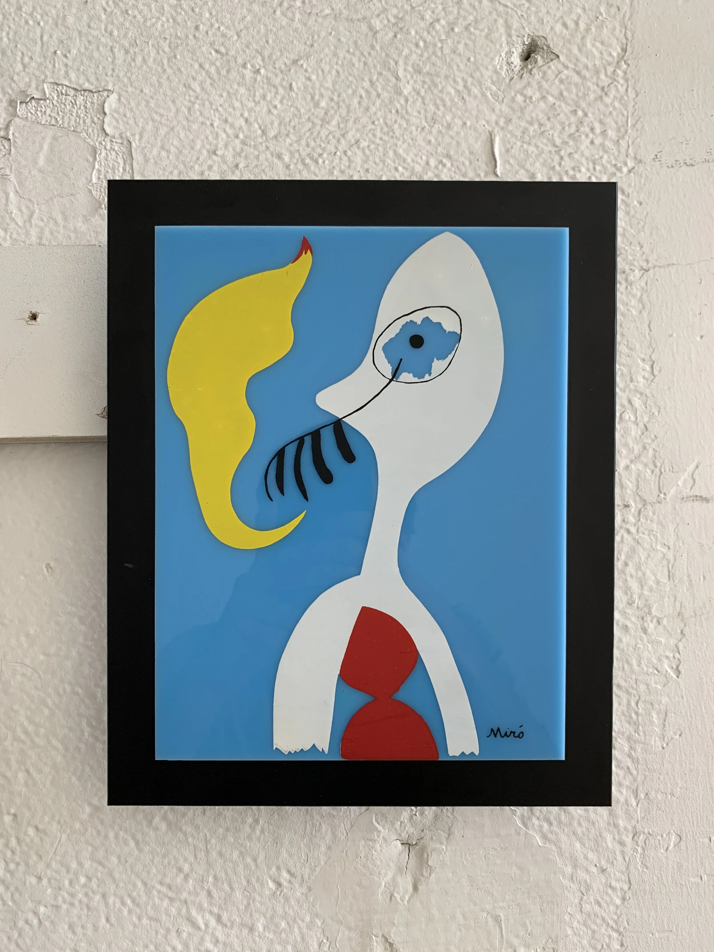 Vintage "The Pipesmoker" by Joan Miró Acrylic Panel Print Produced by Modern Classic Series, circa 1960s/70s