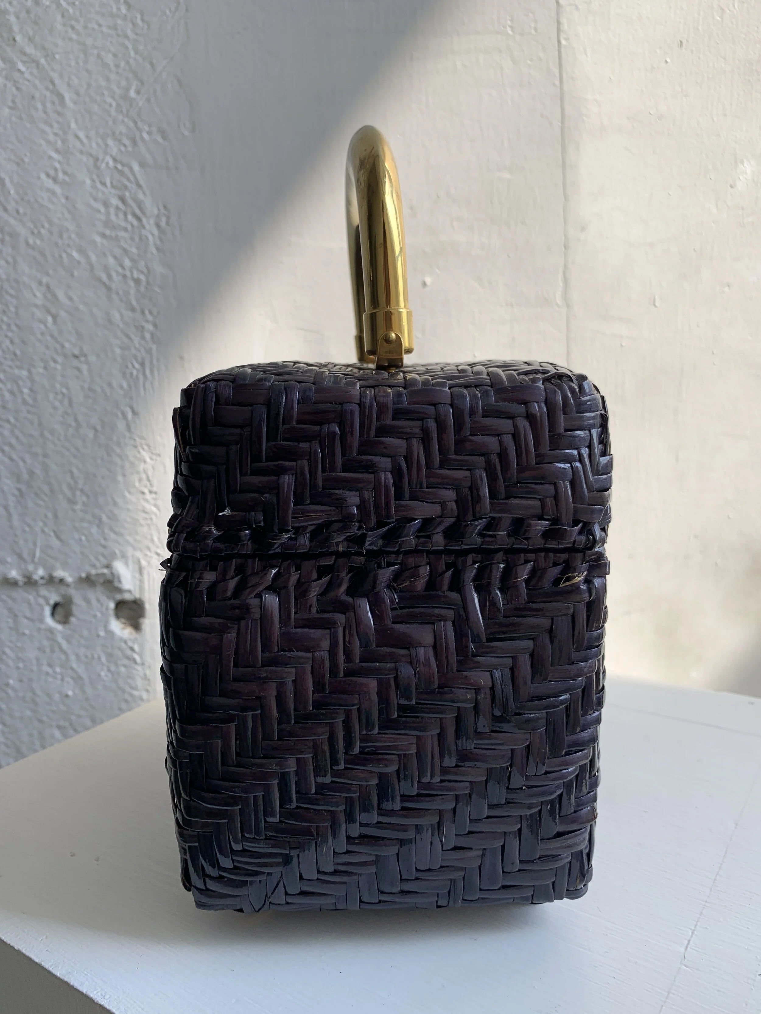 1960s vintage 籠バッグ 1950 1960s ピーコックバッグ(オリジナル) ヴィンテージバンブーバッグ