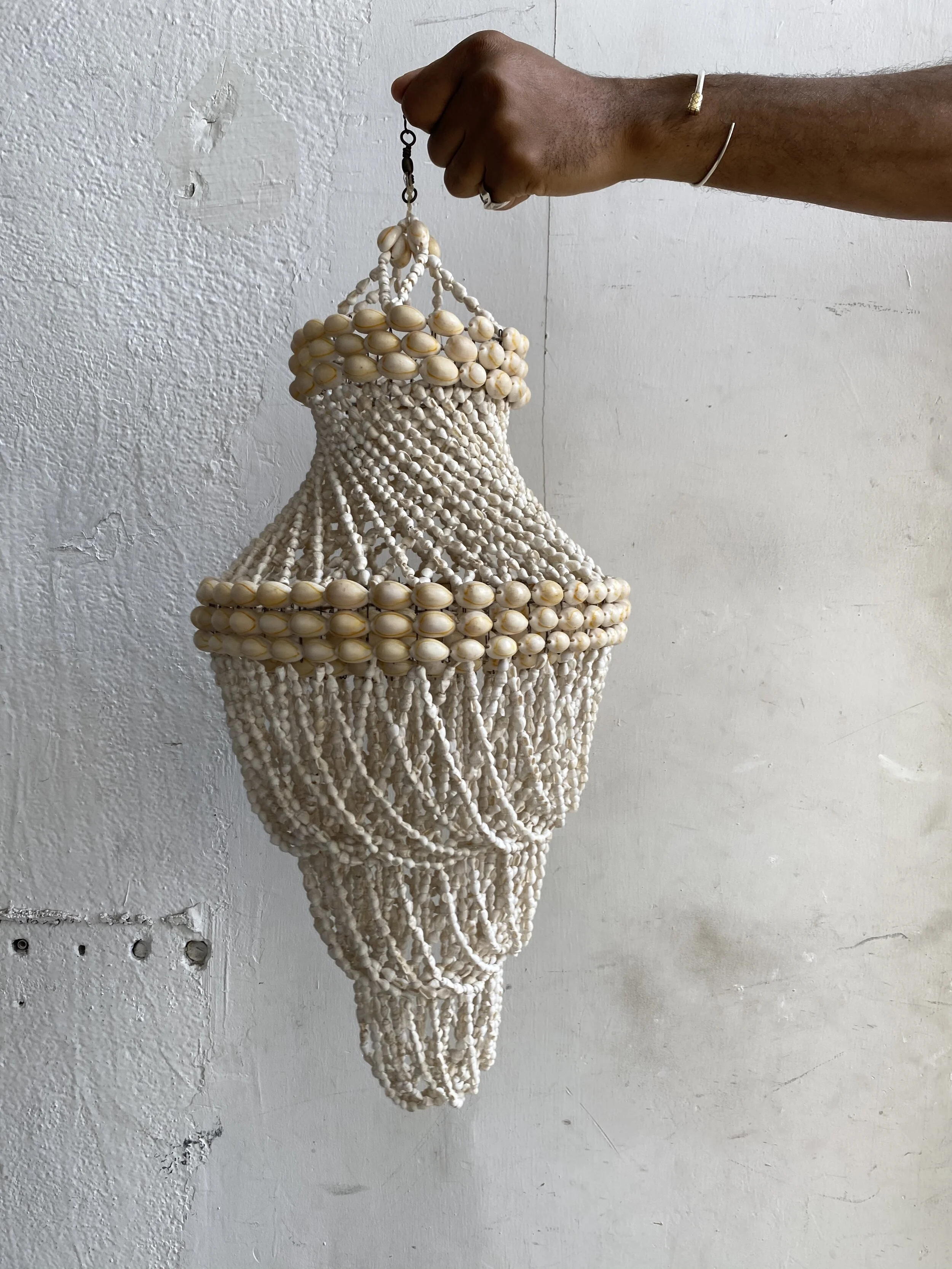 Vintage Cowrie Shell Mobile, Circa 1970s