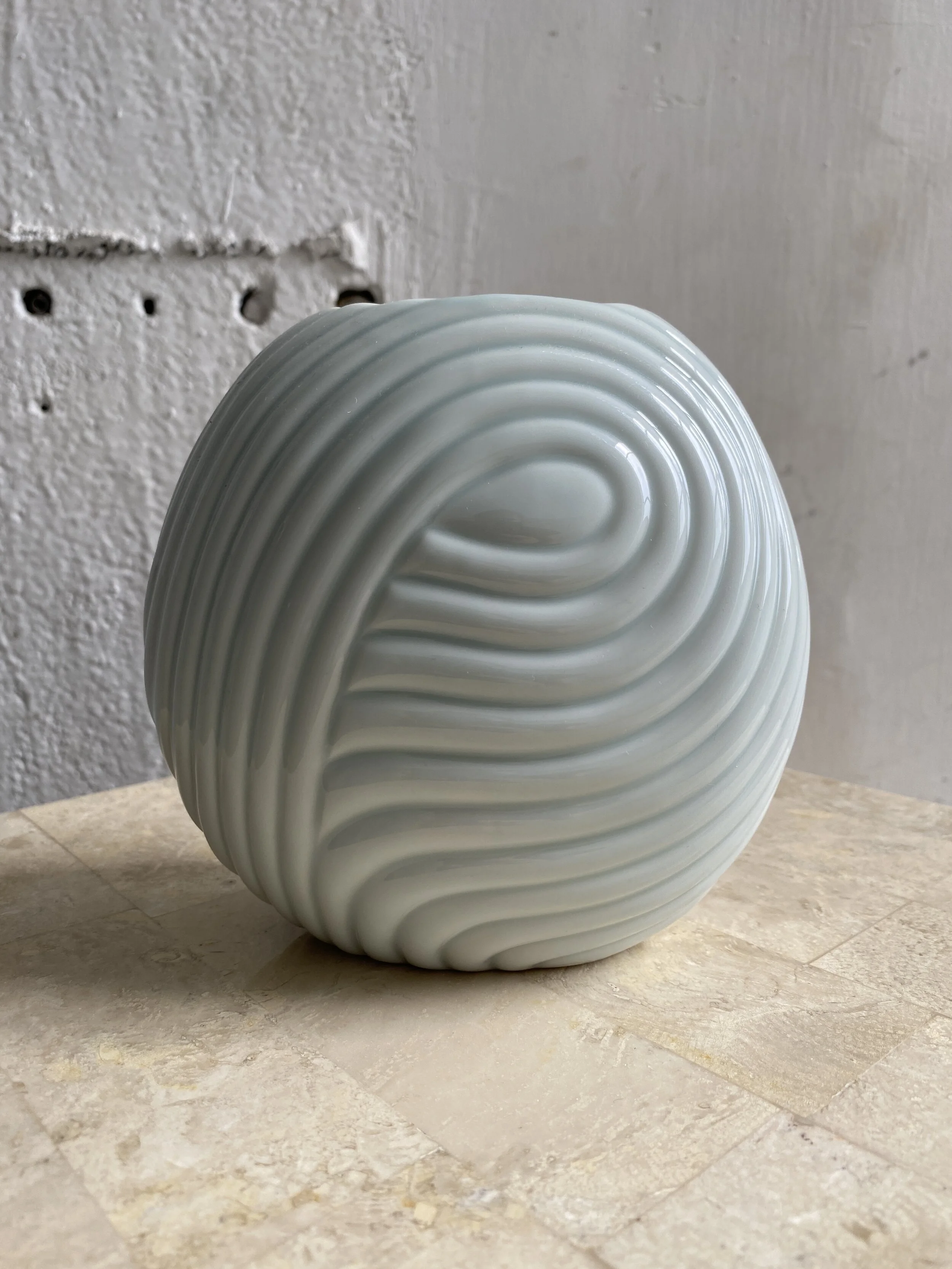 Vintage Post Modern Porcelain Vase Made in Japan for Germaine Monteil, Circa 1980s