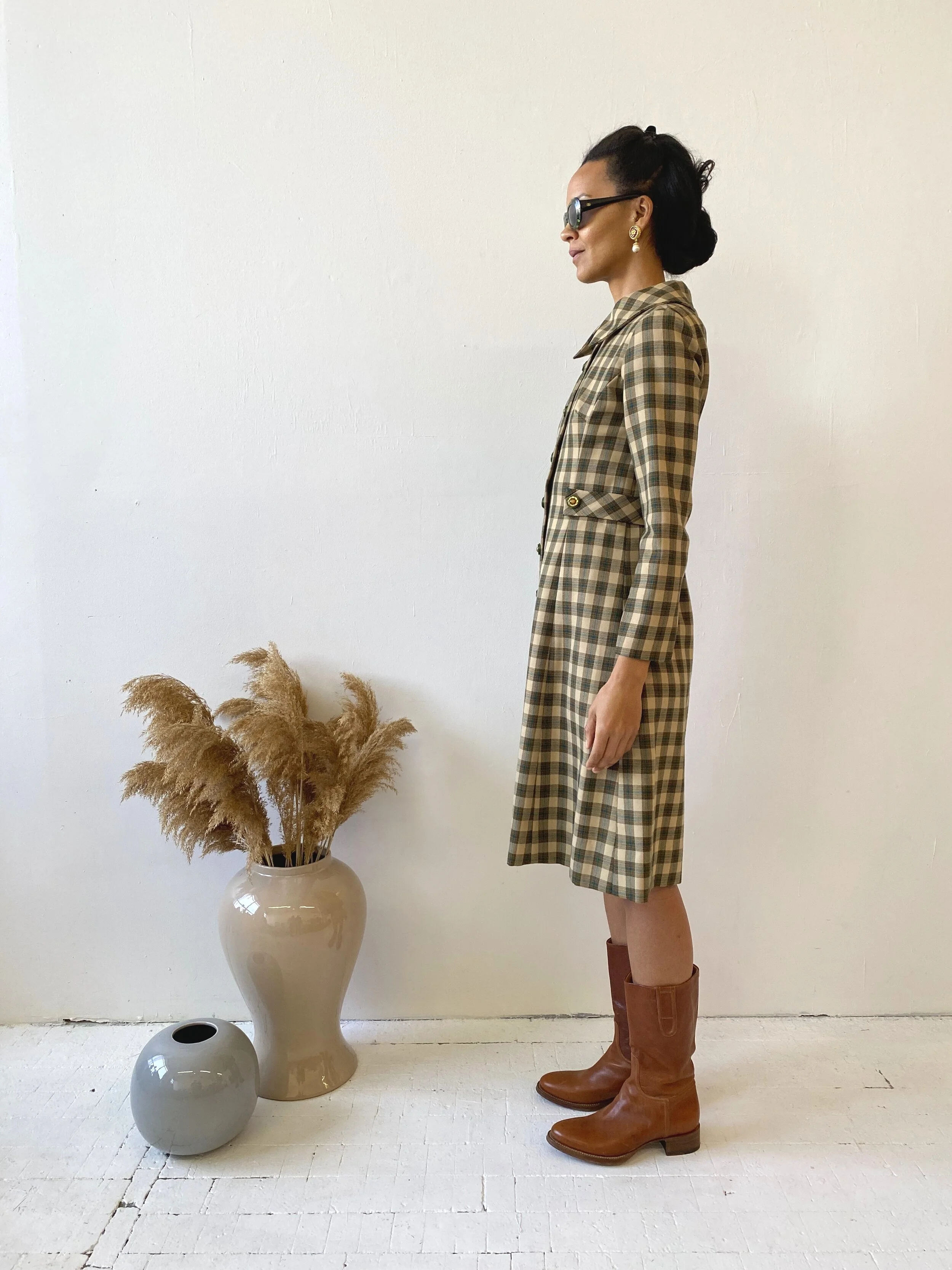 1960s shirt dress 1960s Vintage Zig Zag & Dot Shirt Dress