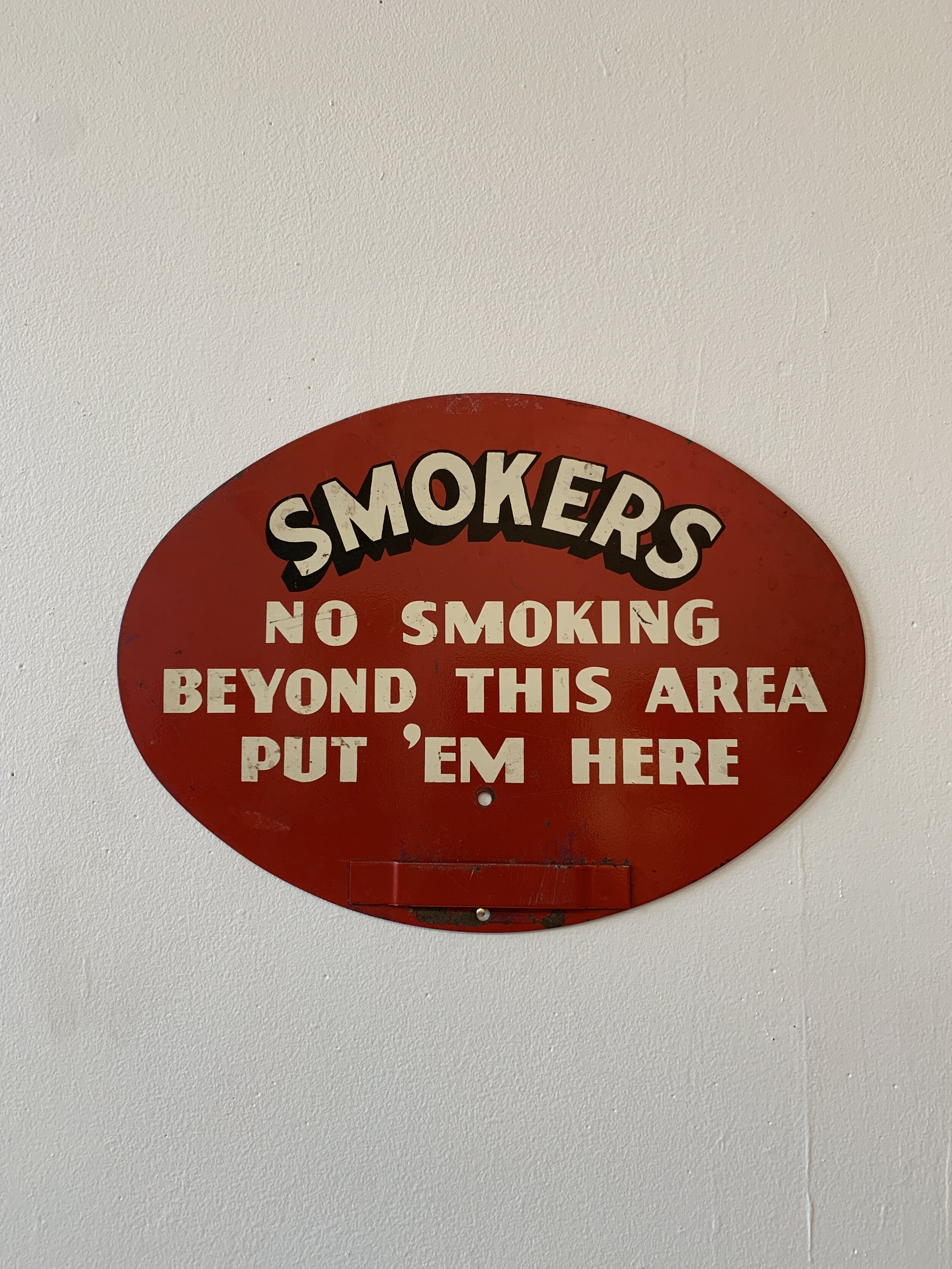 Vintage Enameled Smokers Sign, Circa 1950s