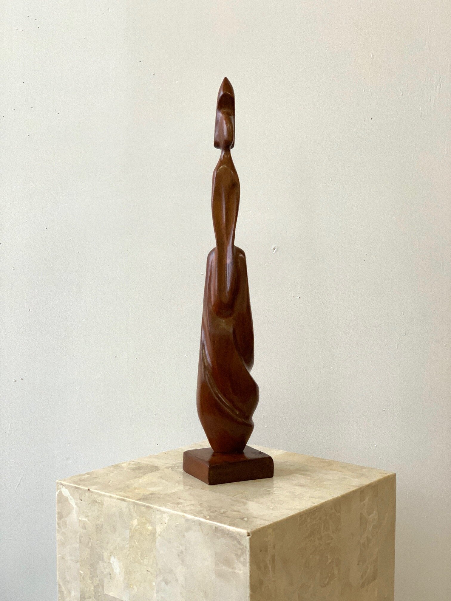 Vintage Carved Wood Figural Sculpture, circa 1960s