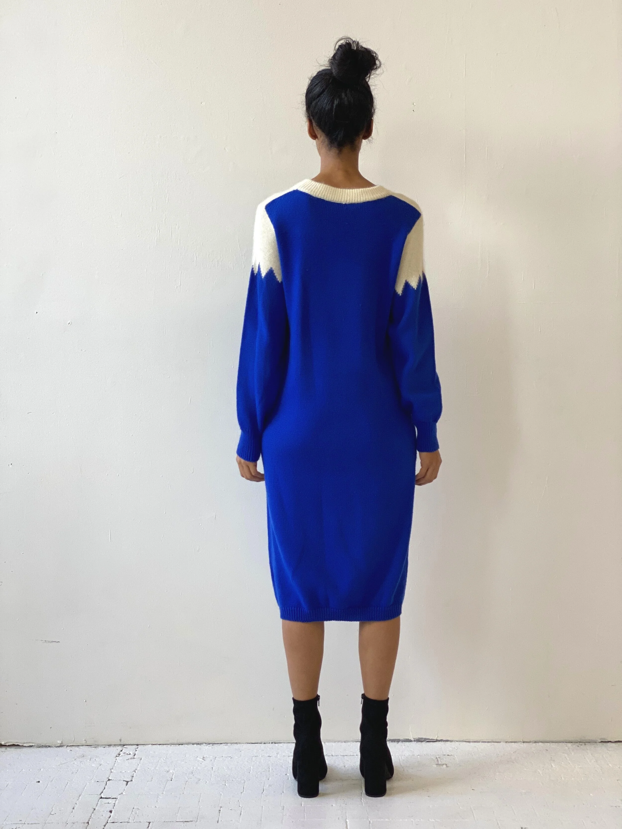 Vintage John Richard Argyle Sweater Dress, Circa 1980s  portmanteau new  york