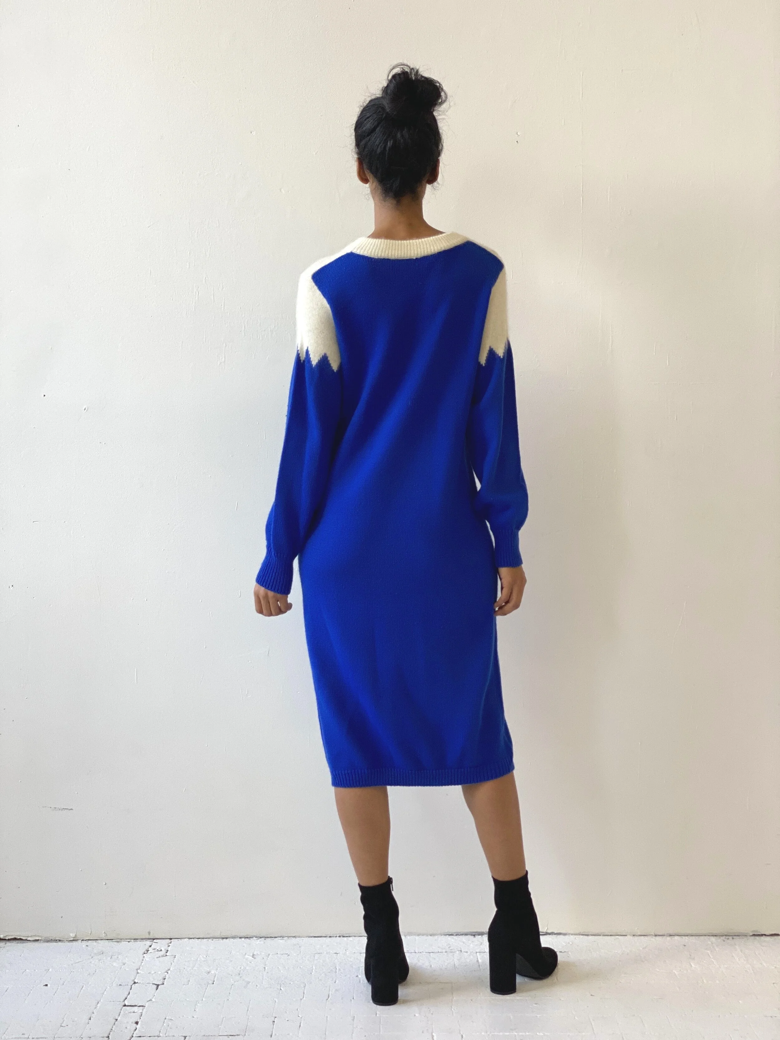 Vintage John Richard Argyle Sweater Dress, Circa 1980s  portmanteau new  york