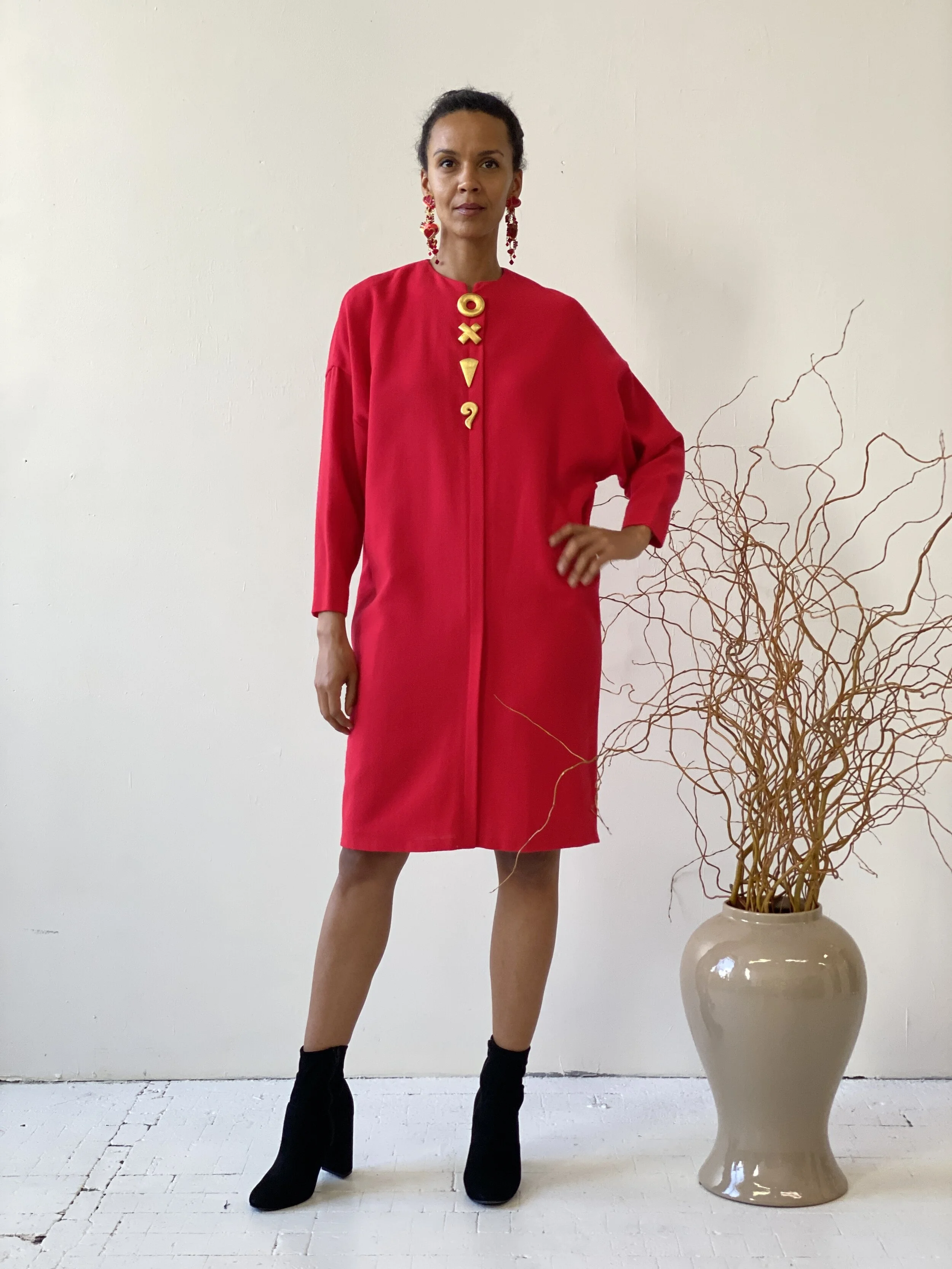 Vintage Ildi Marshall Geometric Cocoon Dress, Circa 1980s