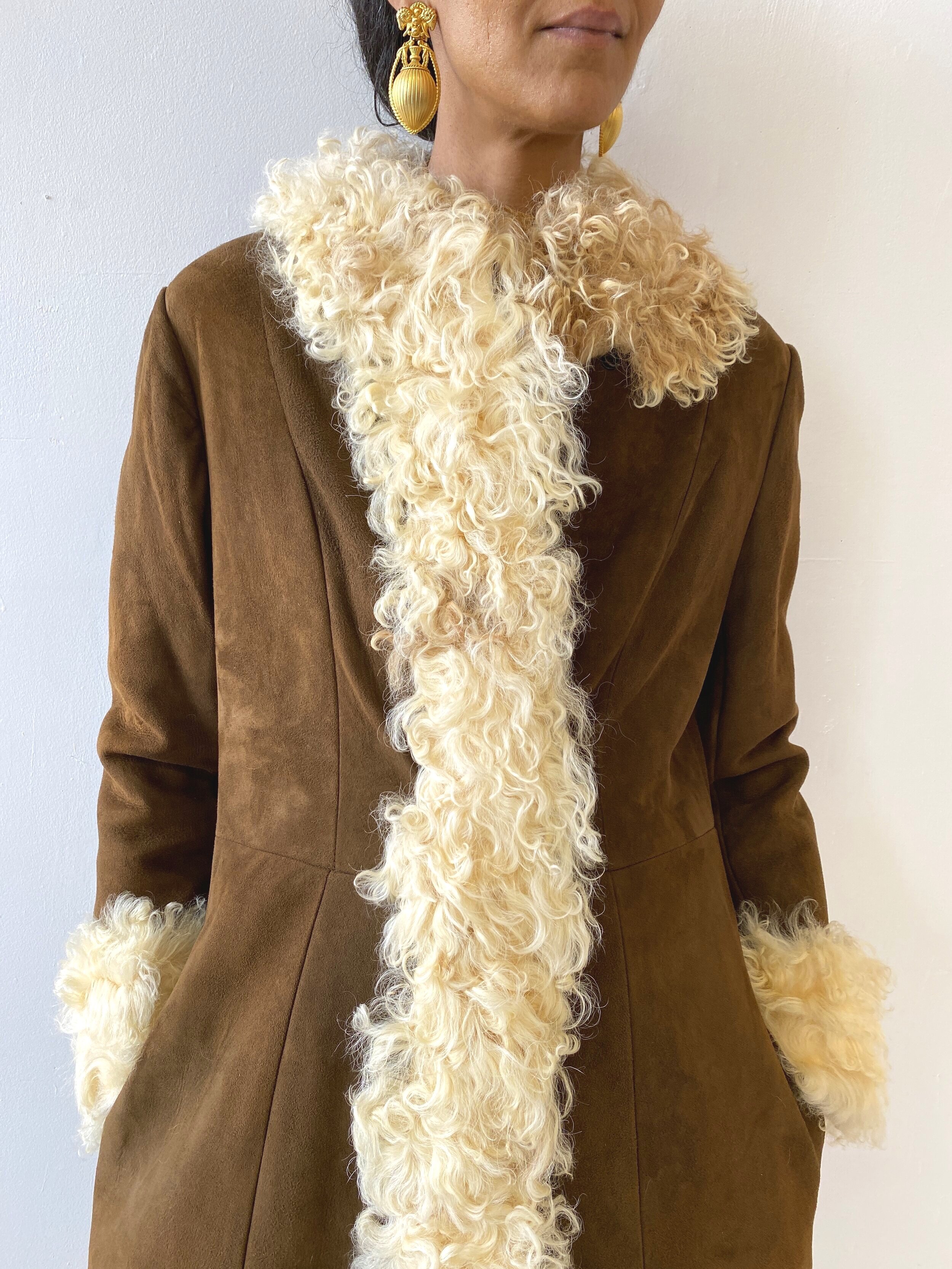 ADRIENNE LANDAU Size S White Mongolian Lamb Fur Jacket at 1stDibs | stussy  authentic tag, adrienne landau pillow, mongolian fur coat