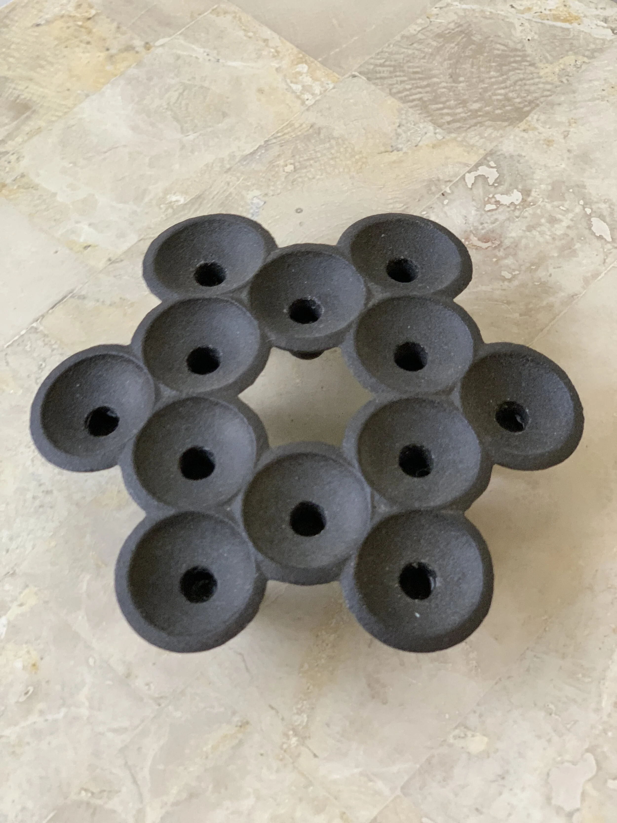 Vintage Dansk Denmark Flower Cast Iron Candle Holder By Jens