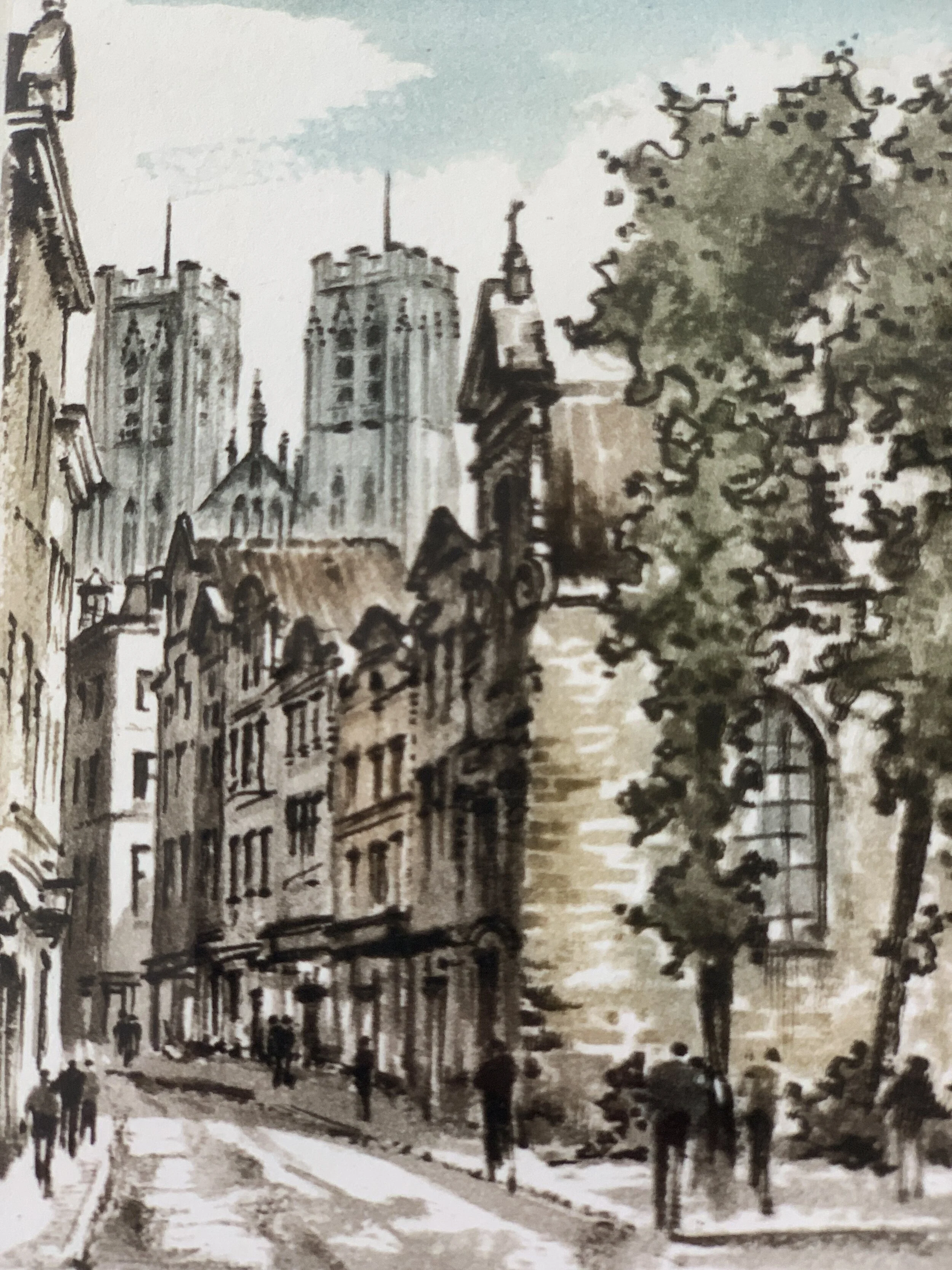 ロジャー・ヘッベリンク Roger Hebbelinck 版画 風景画 Vintage Signed Roger Hebbelinck Limited Edition Watercolor