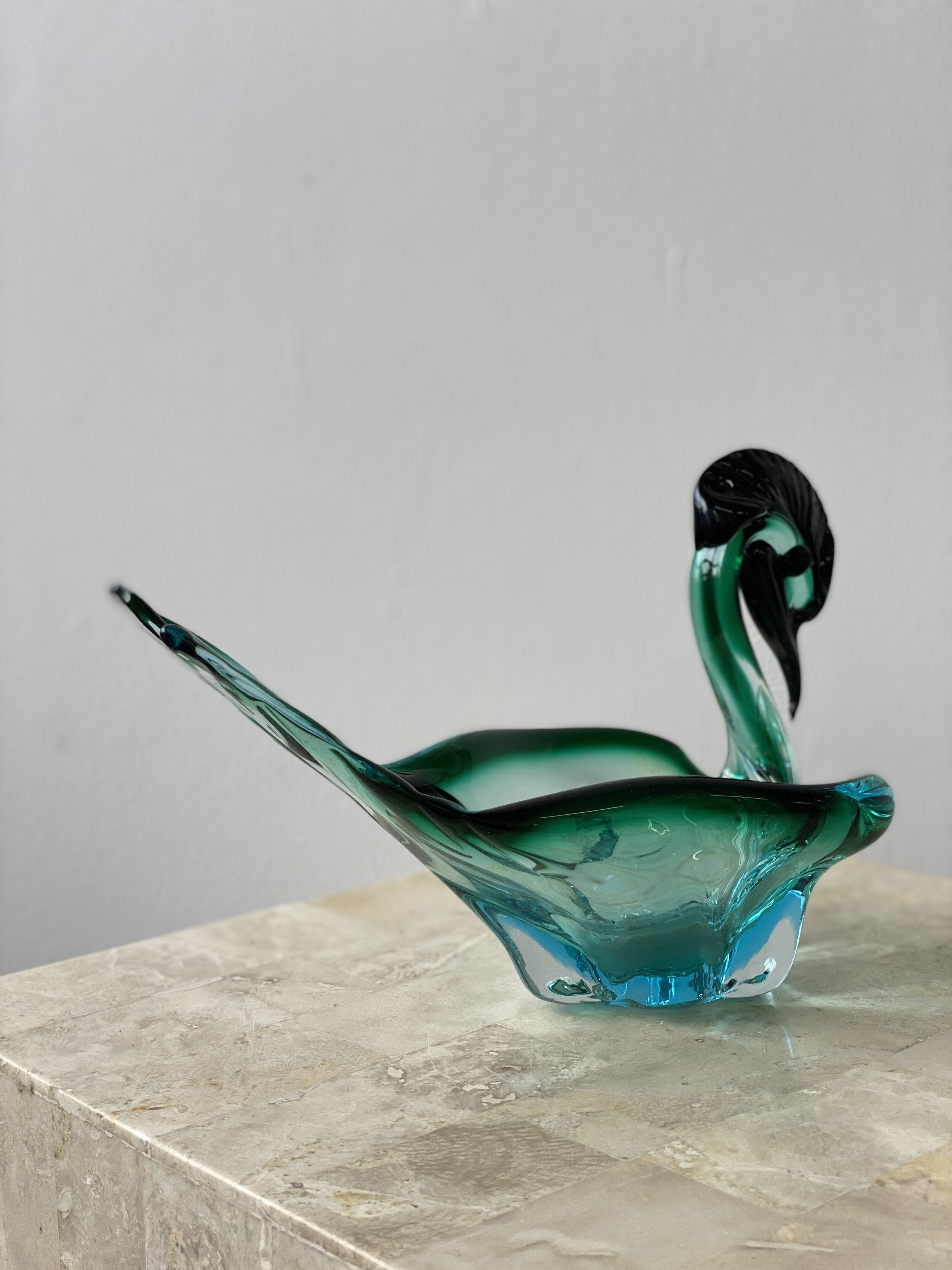Vintage Murano Art Glass Swan Bowl, Circa 1960s — portmanteau new york