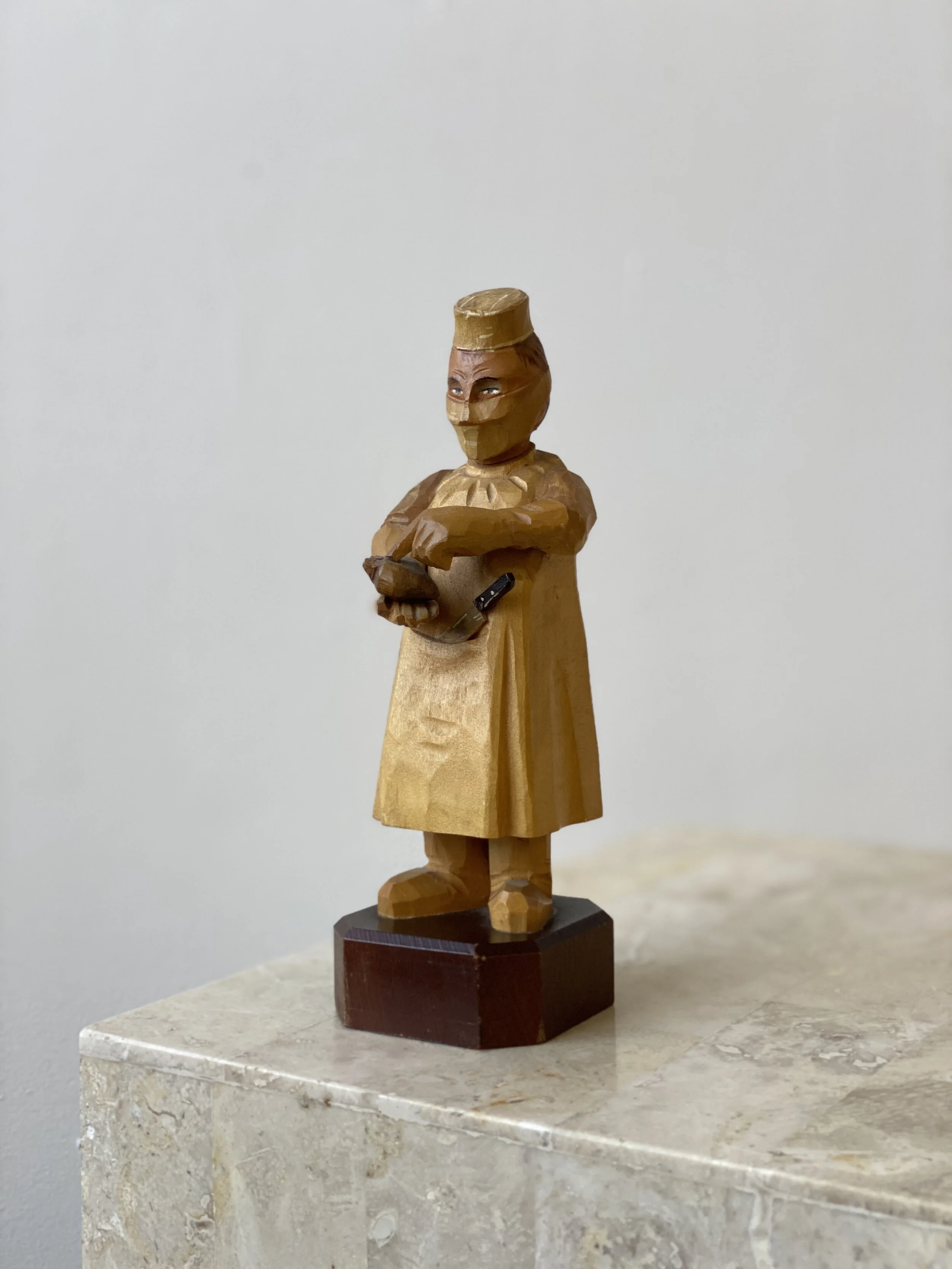 Vintage Anri Hand Carved “Surgeon” Figure, Made in Italy, Circa 1950s