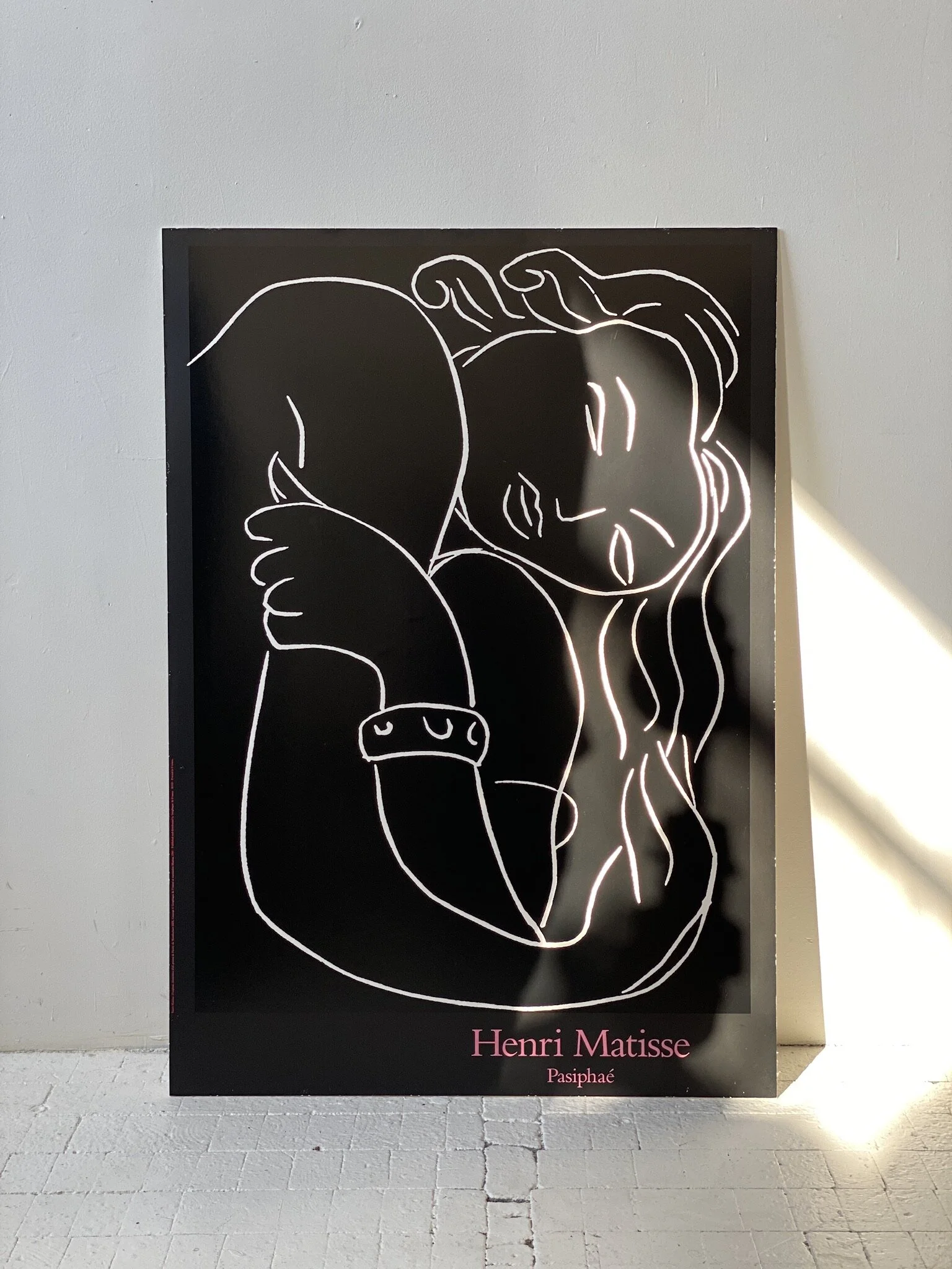 Rare Vintage Graphique de France Black and White Henri Matisse Pasiphaé Poster, Printed in France, Circa 1989