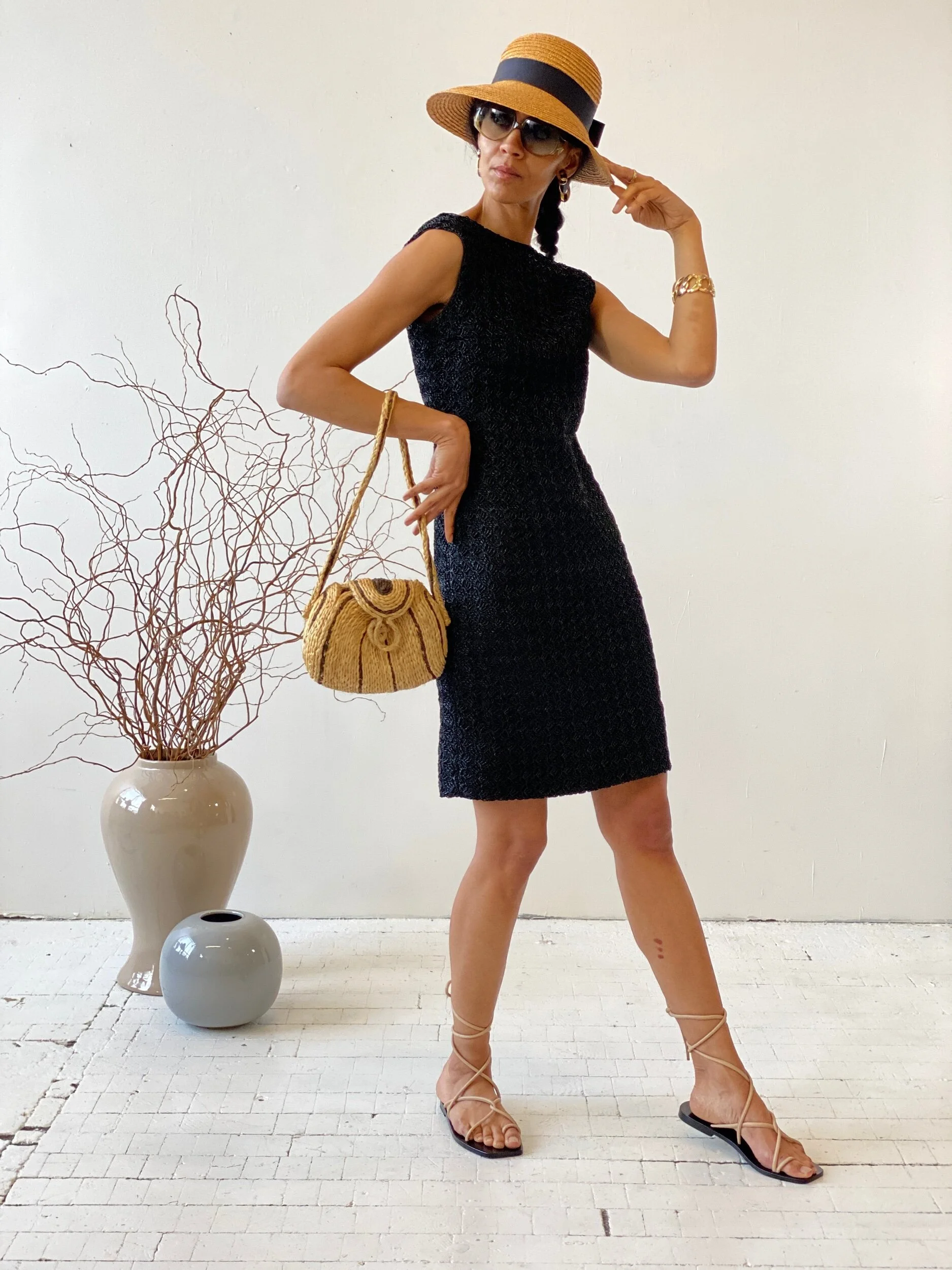 blue dress for baby girl 1960s Style Black Dress with Circle Zipper Pull – Marmalade-shop main image 0