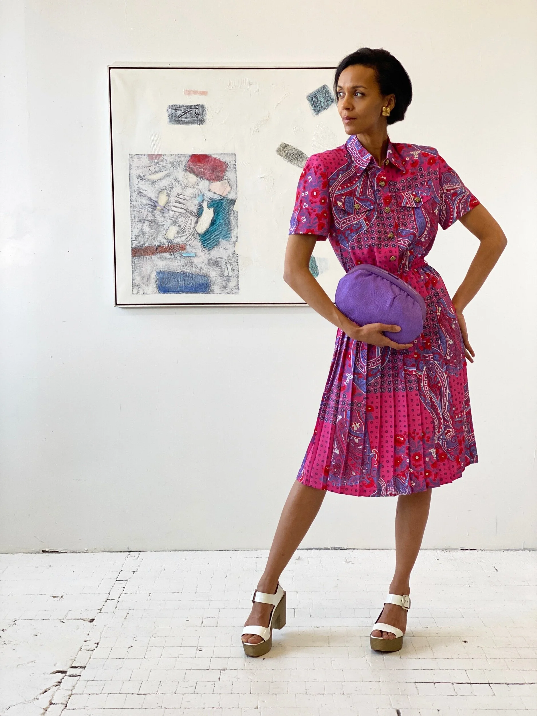 leslie fay dresses vintage Elegant 1950s-Inspired Dress Suit Machine wash cool Vintage Leslie Fay Denim Shirt