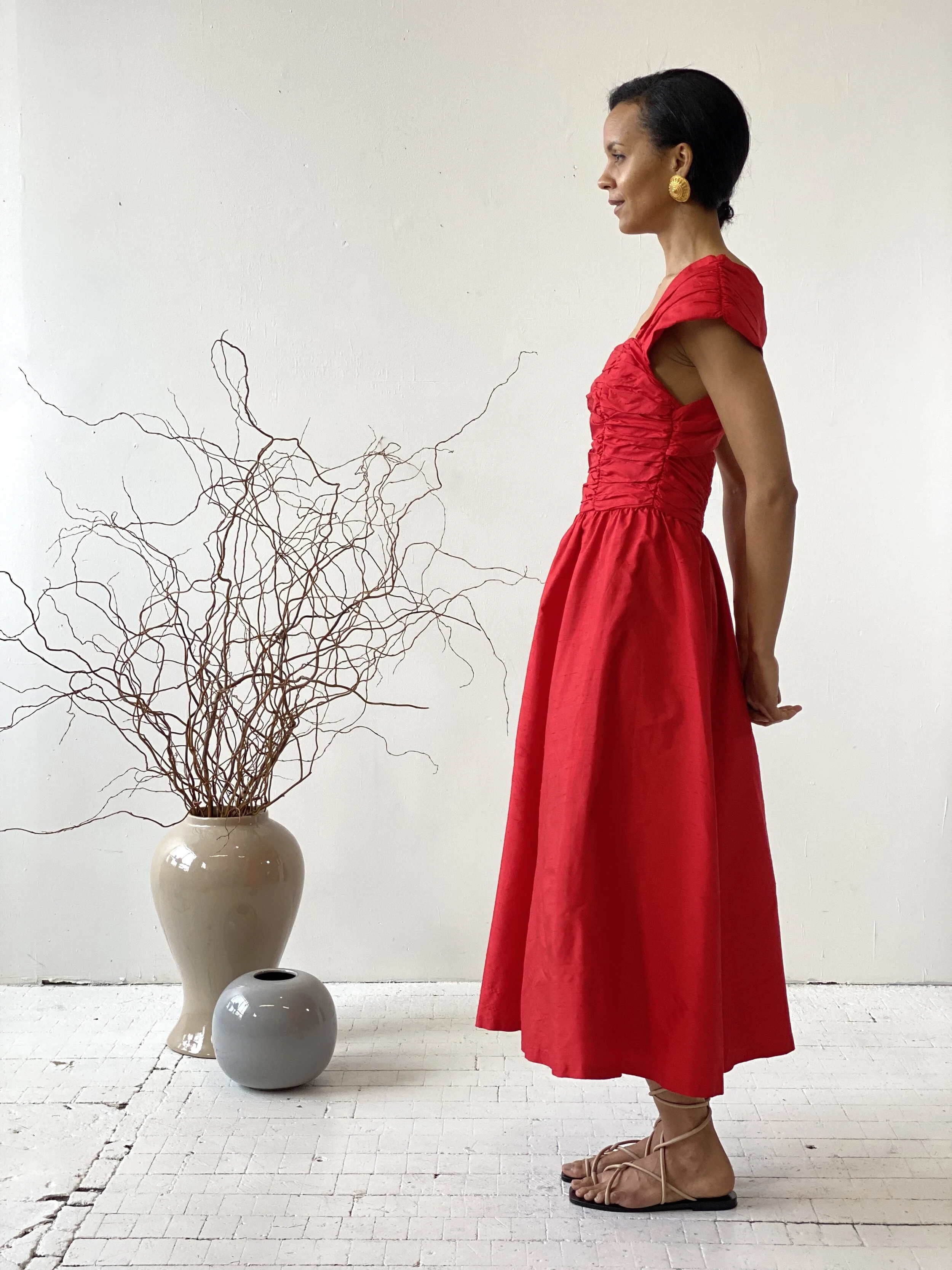 fitted lace wedding dress 80s Laura Ashley Dress Red Cotton Floral Print w/Short Sleeves – RareJule  Vintage