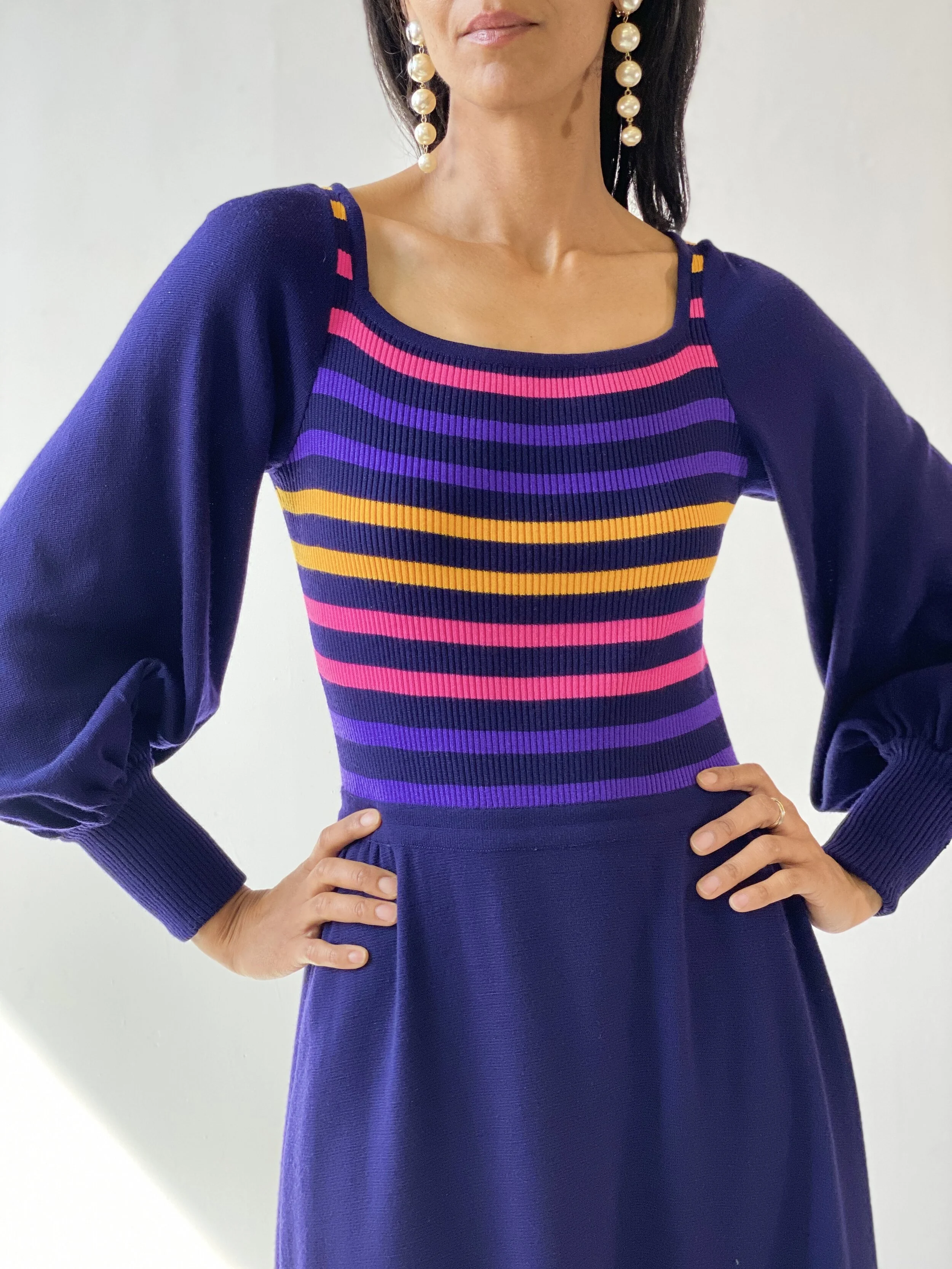 Vintage Deadstock CRISSA Linea Italiana Wool Knit Bishop Sleeve 