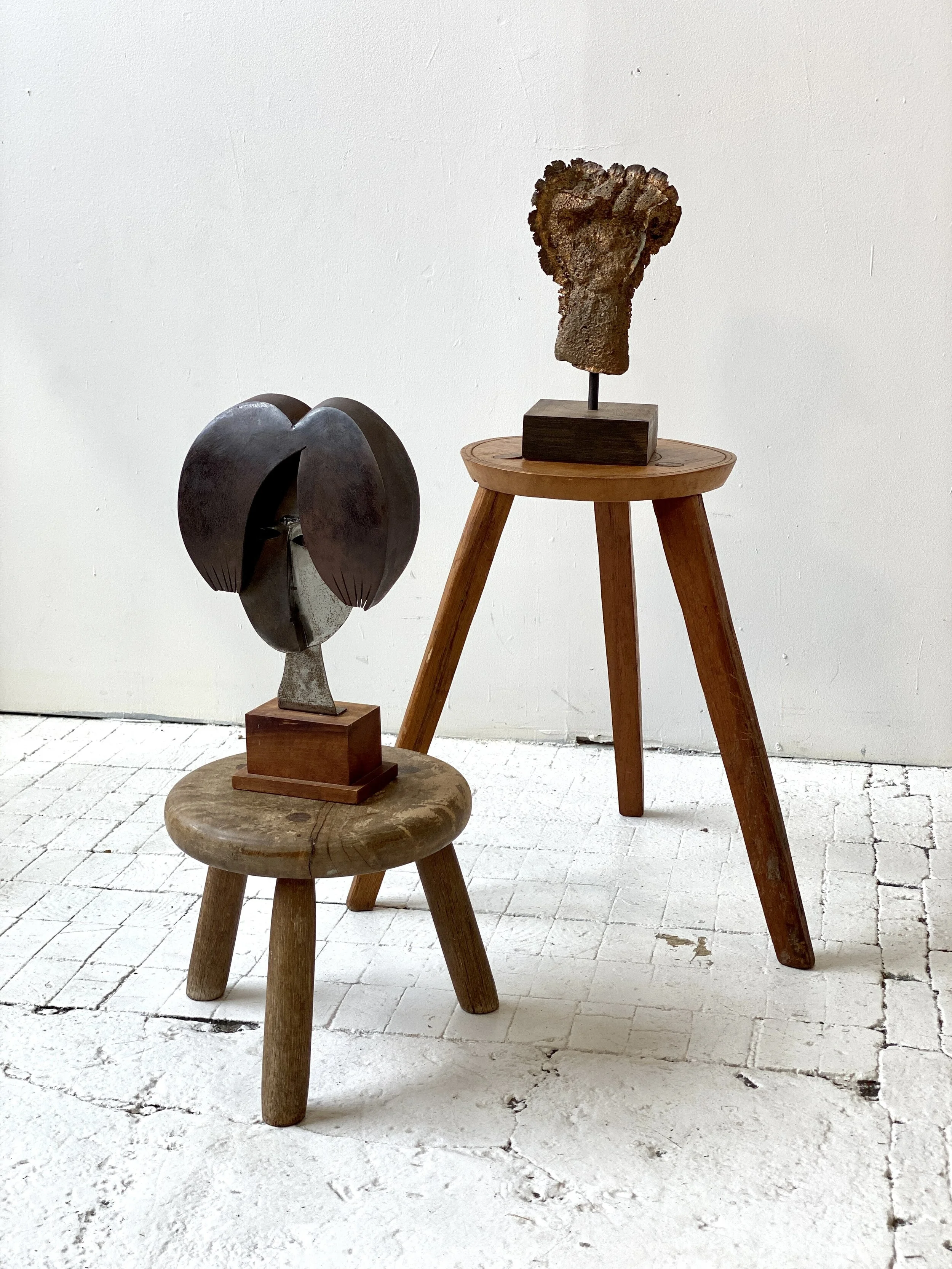 Vintage Circular Tripod Maple Stool in the Manner of Charlotte 