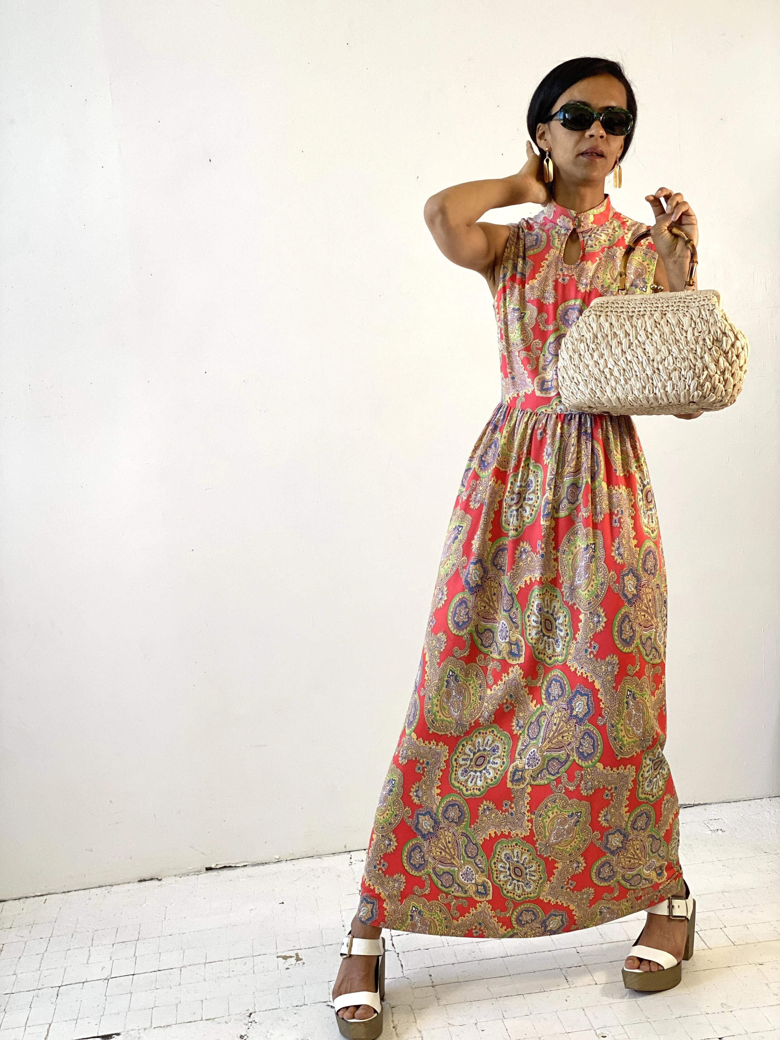 mini burnt orange dress Alana Floral Babydoll Tiered Mini Dress