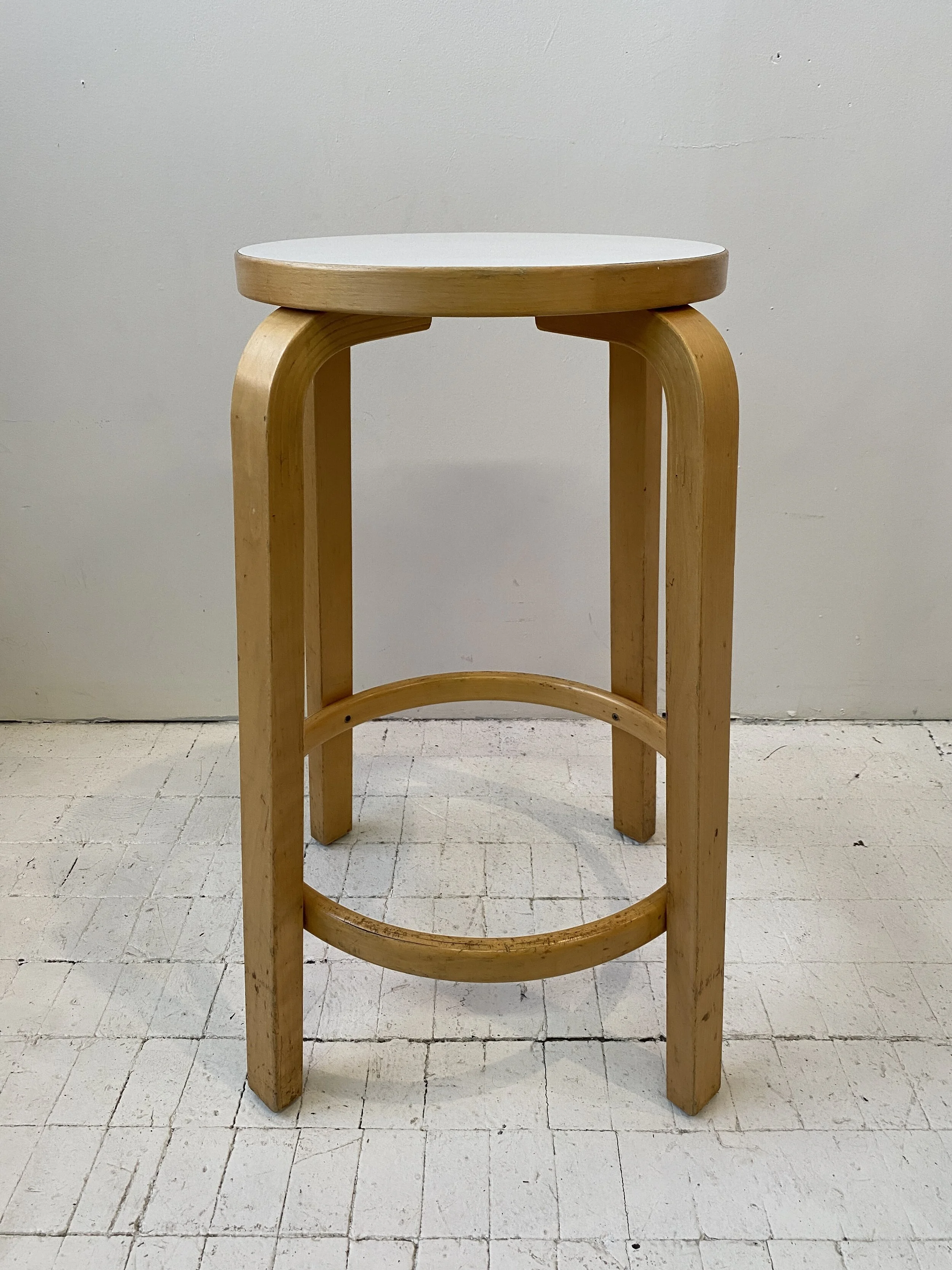 Vintage Alvar Aalto for ICF New York Birch Stool 64 with