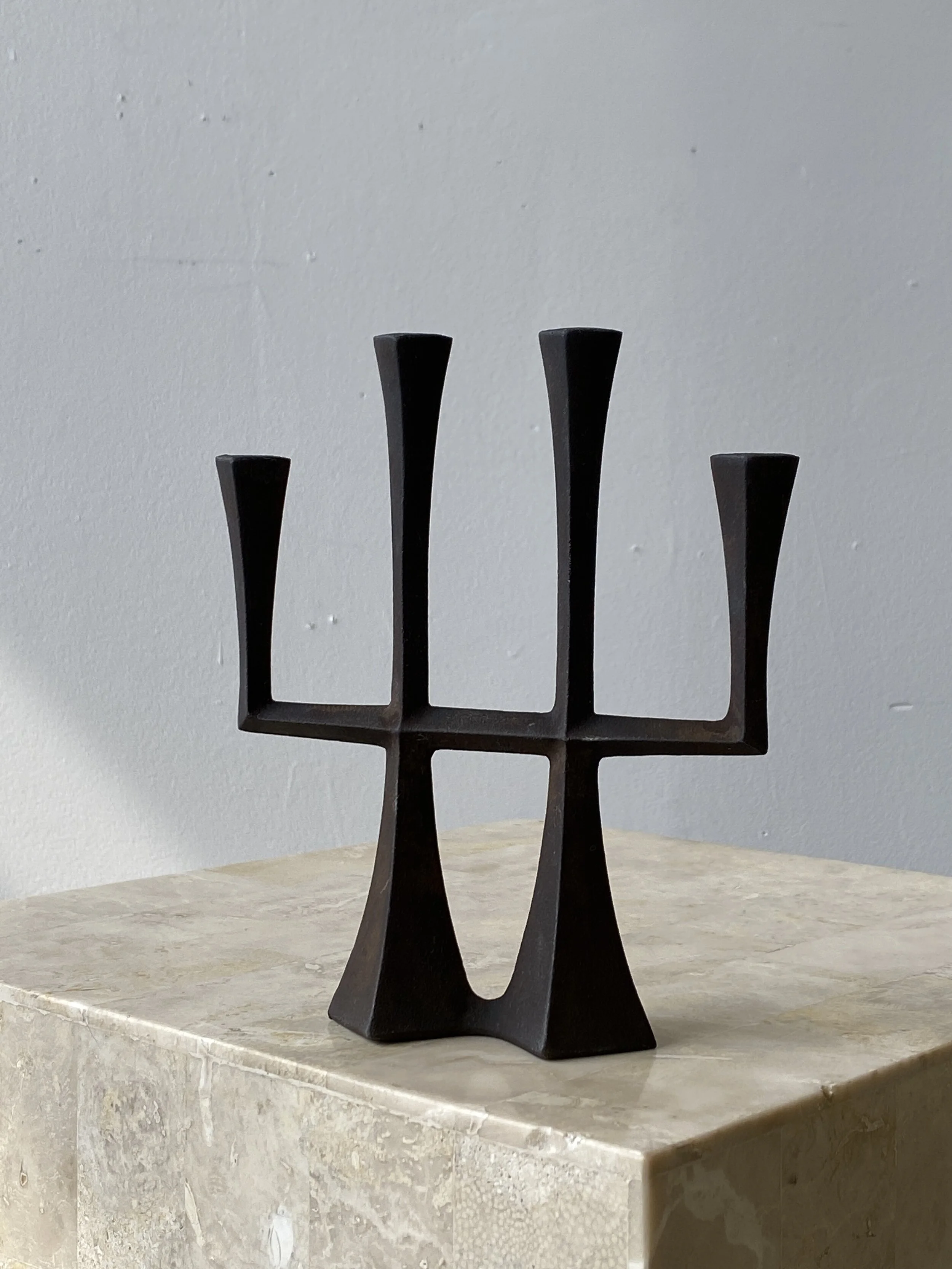 Vintage Cast Iron Dansk By Jens Quistgaard "Candelabrum", Circa 1960s
