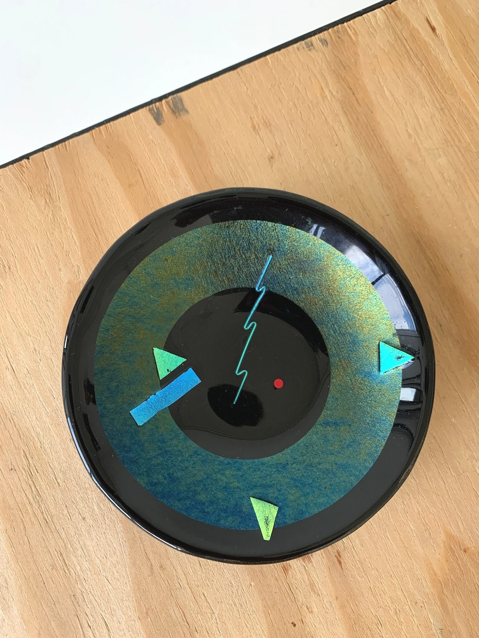 Vintage Postmodern Memphis Art Dish, Signed by the Artist, Circa 1997