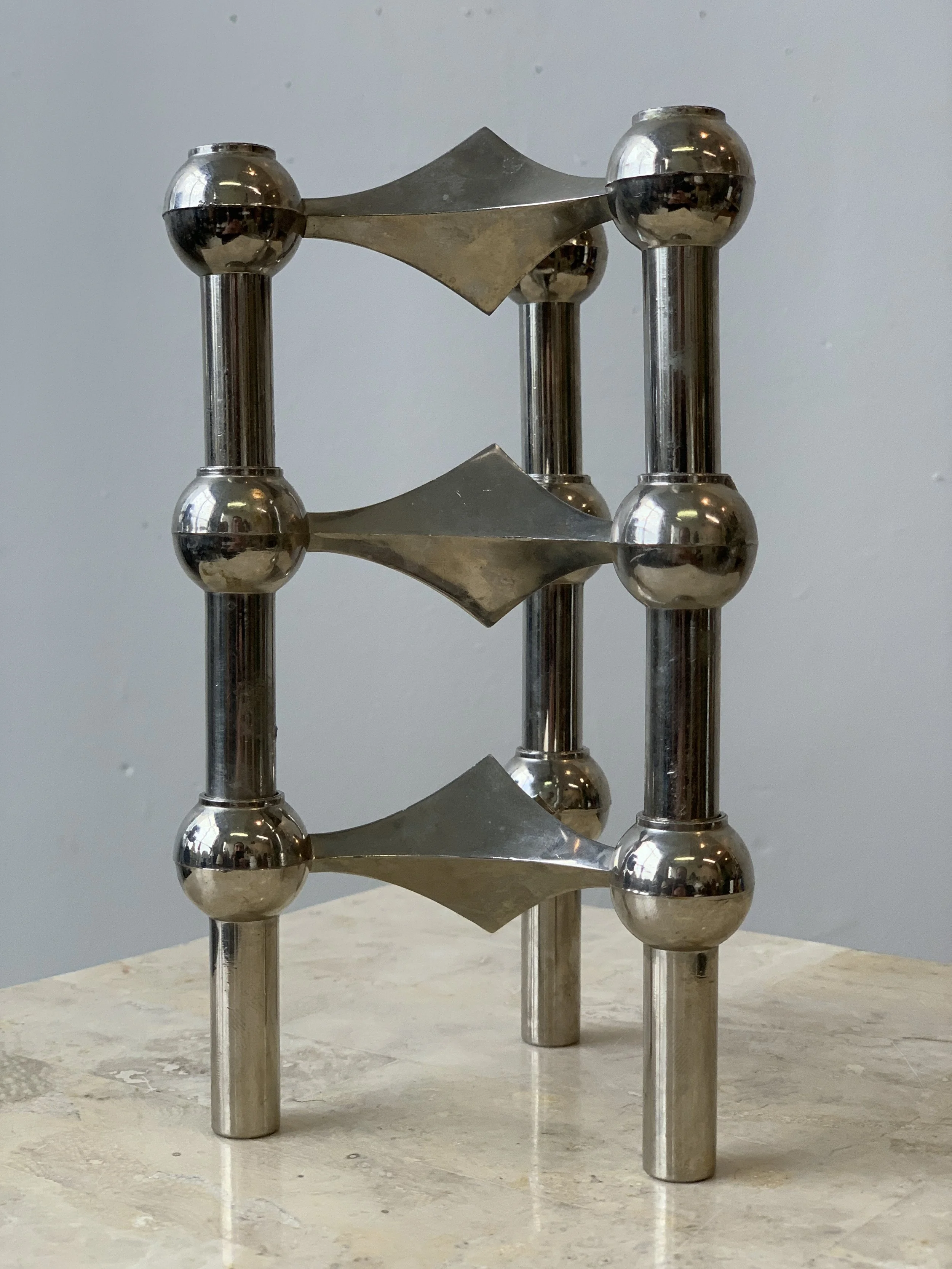 Vintage Candle Holder Trio by Fritz Nagel and Caesar Stoffi for