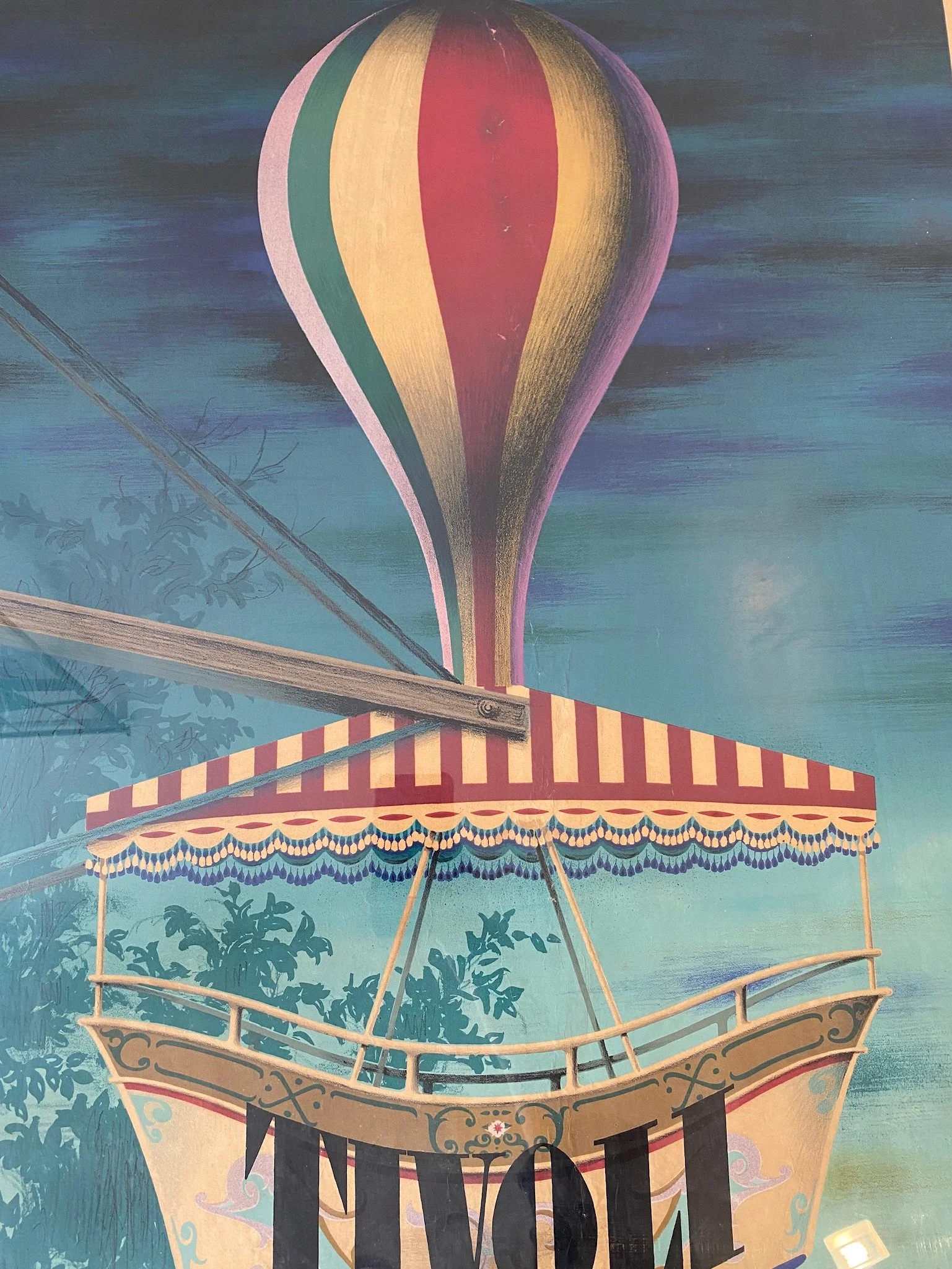 Vintage Lithographic Poster of Tivoli Gardens, Denmark by Ib