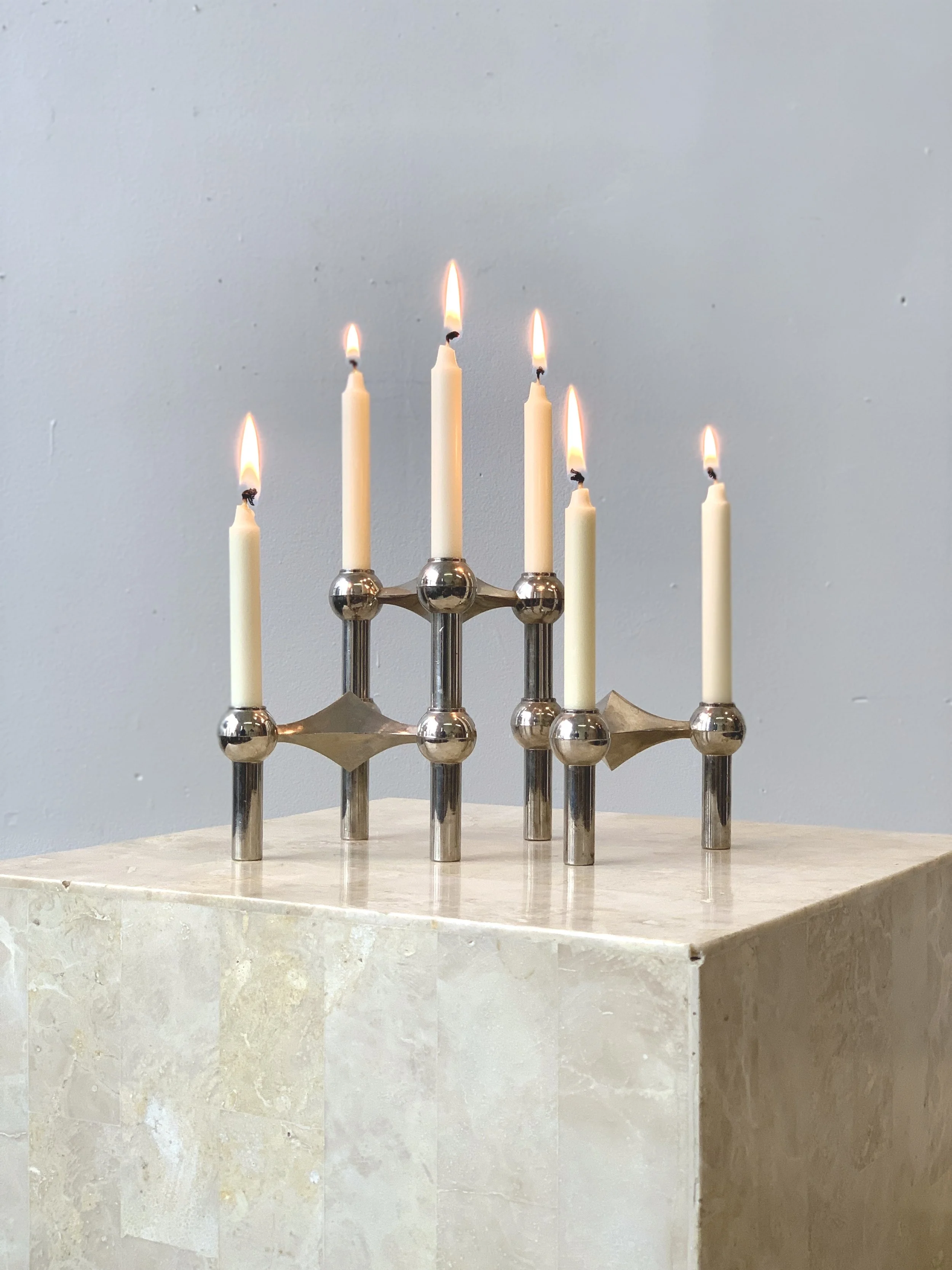 Vintage Candle Holder Trio by Fritz Nagel and Caesar Stoffi for 
