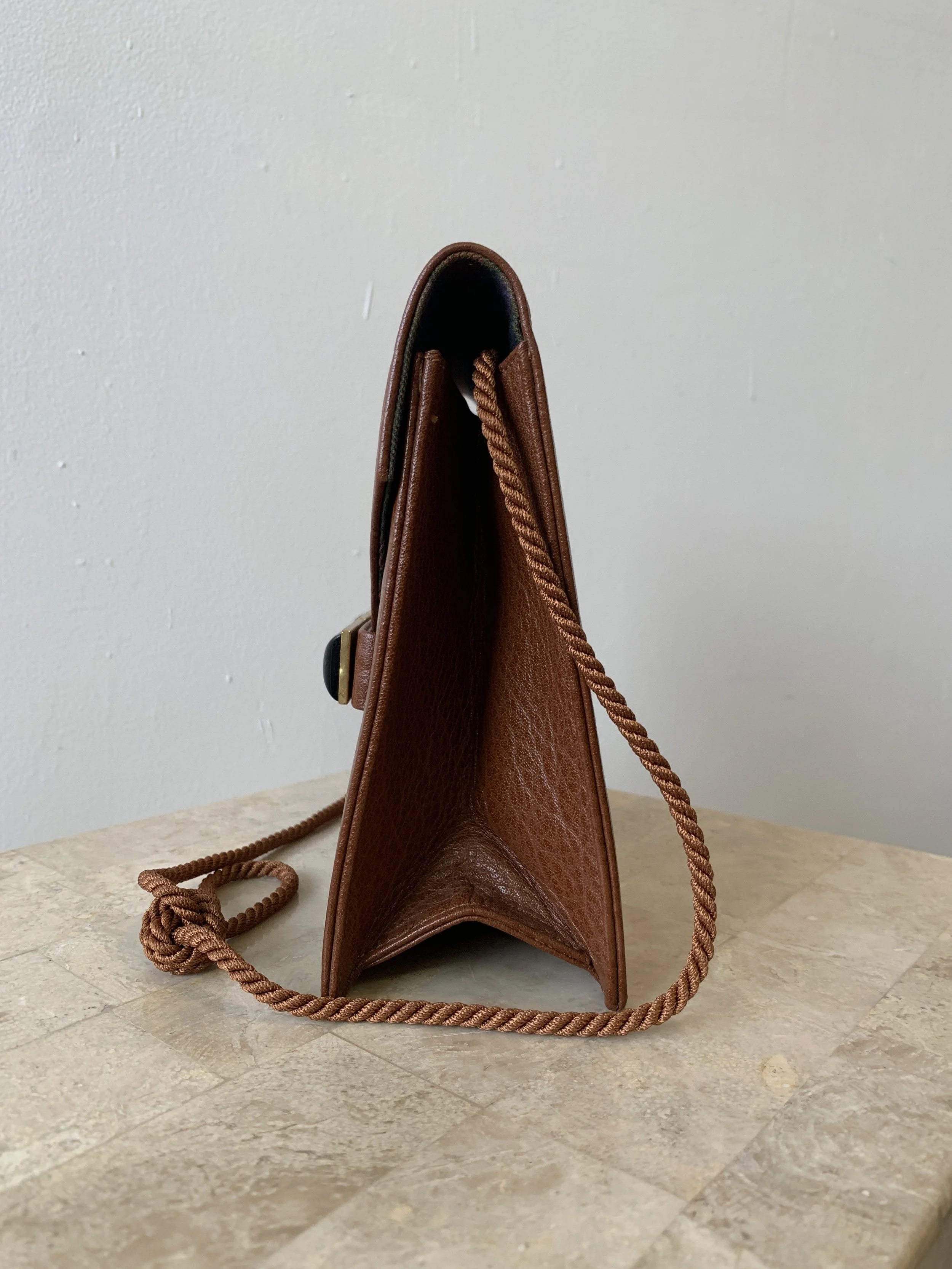 Vintage Renaud Pellegrino Paris Tan Leather Convertible Envelope 