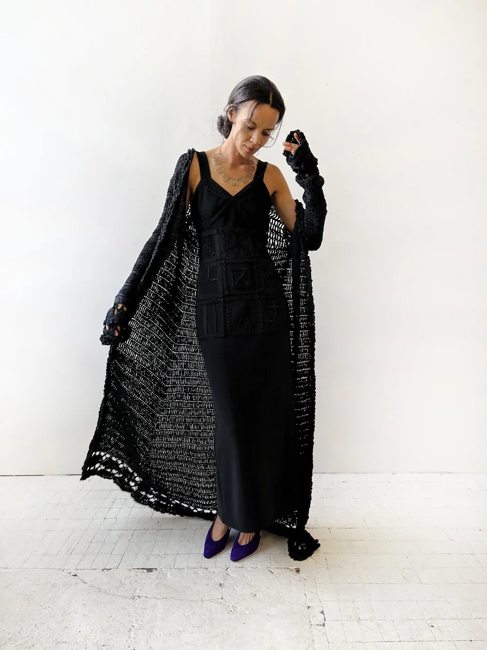 alice and you lace insert maxi dress Better Believe Lace Insert Maxi Dress Black main image 0