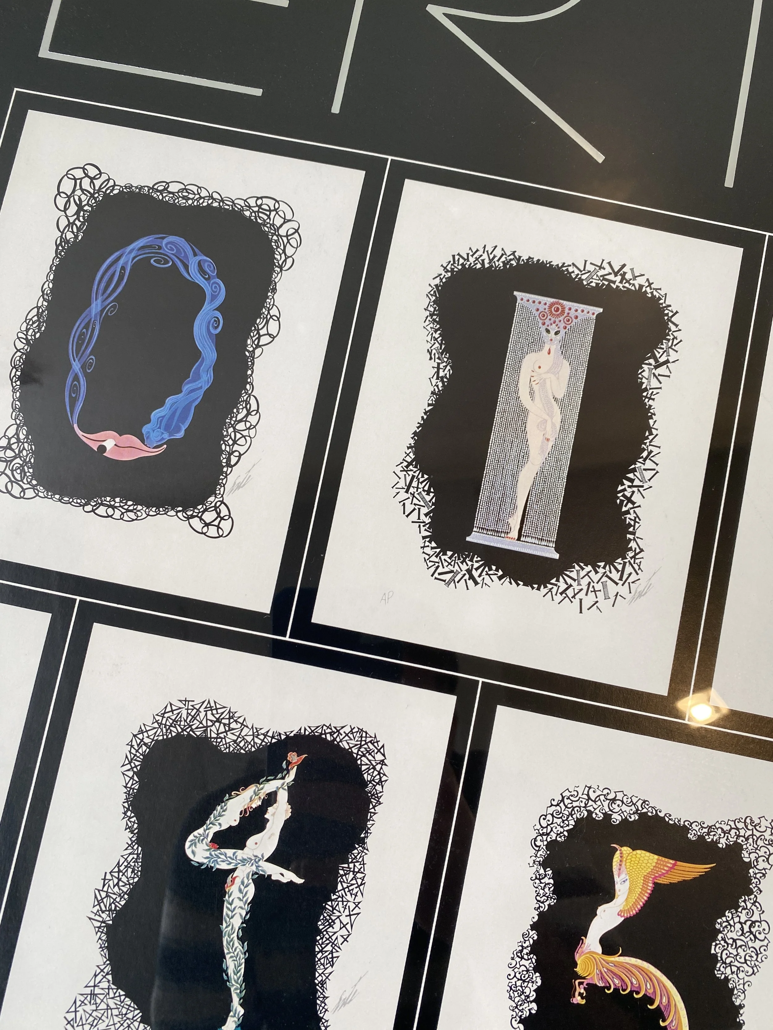 Vintage Circle Gallery Erté Numbers Poster, Circa 1980s