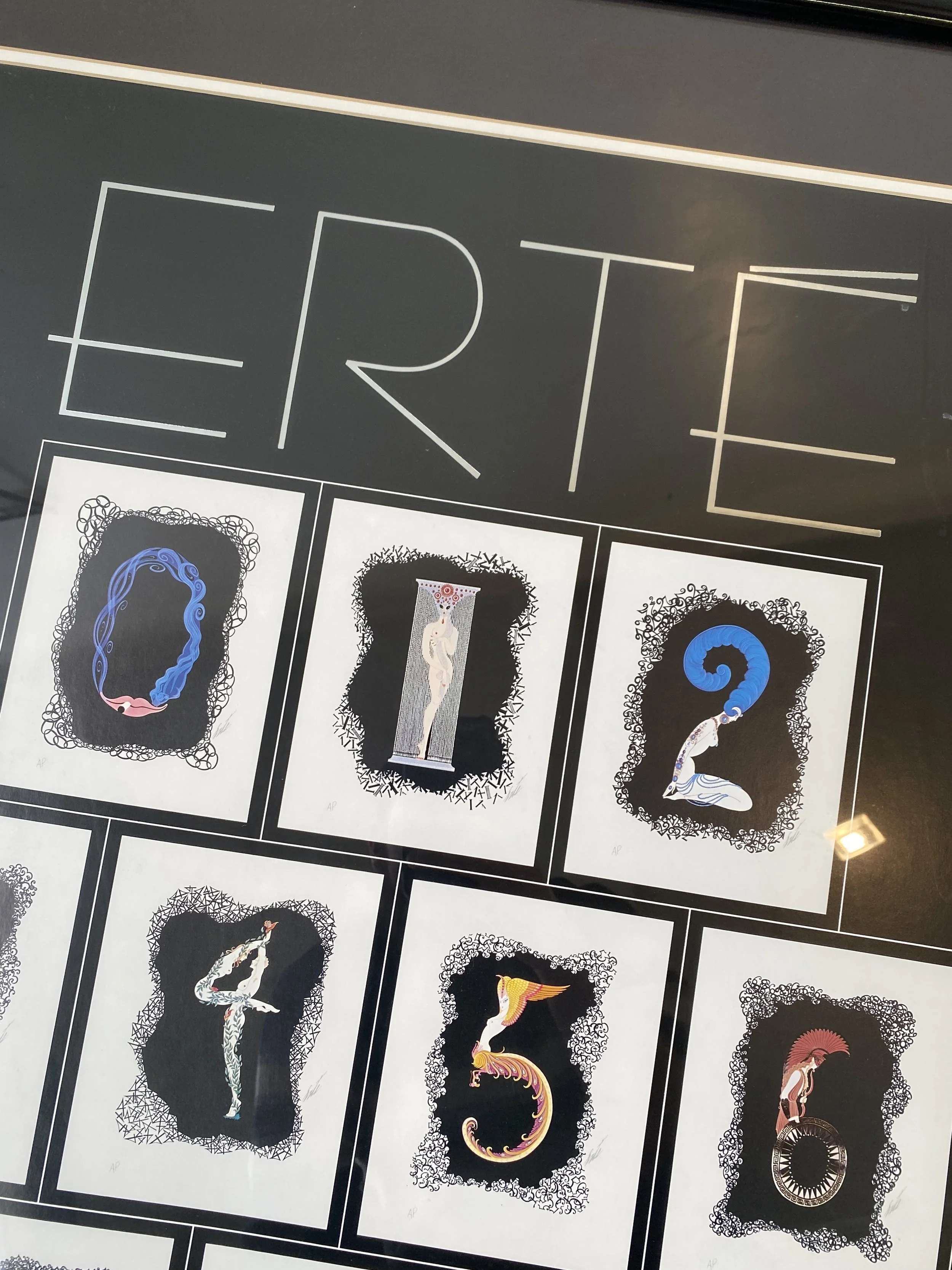 Vintage Circle Gallery Erté Numbers Poster, Circa 1980s