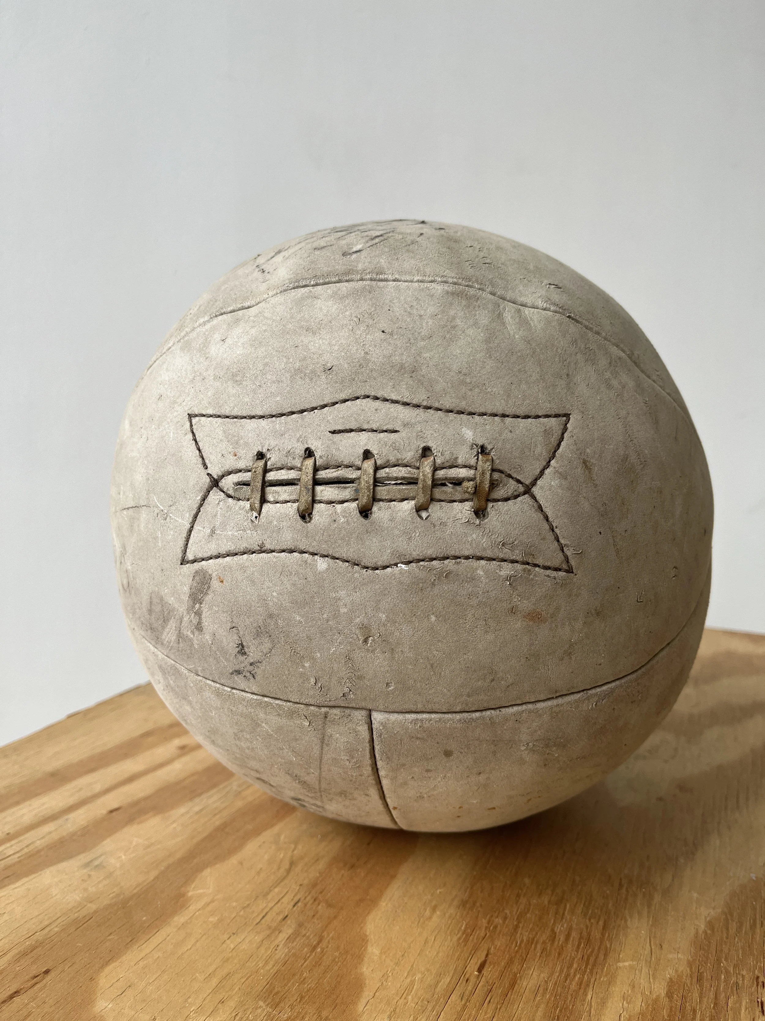 Vintage MacGregor Goldsmith Leather Medicine Ball + Bicolor Coated