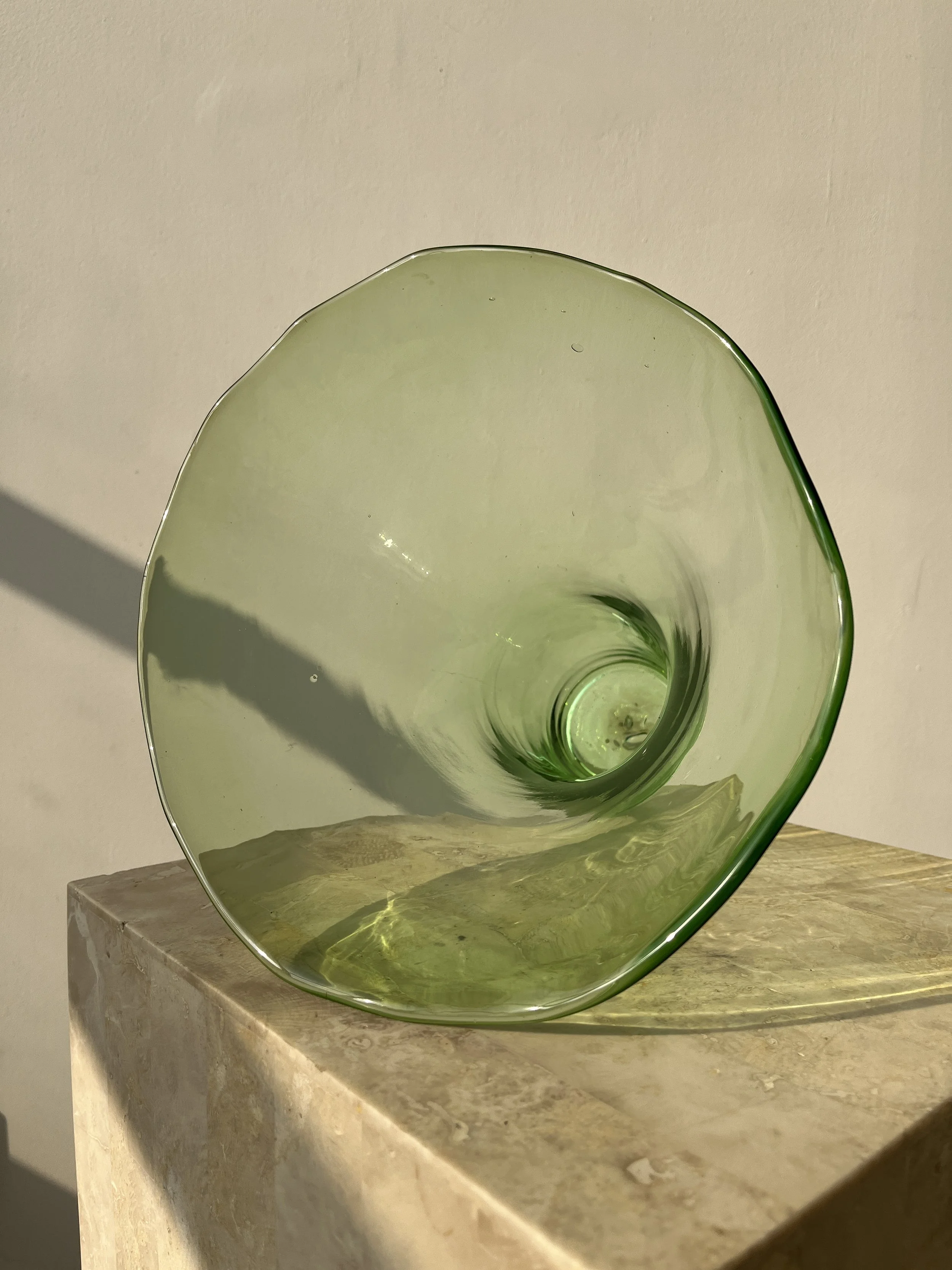 vintageundulatingflutedgreenglassvasecirca1970s — portmanteau