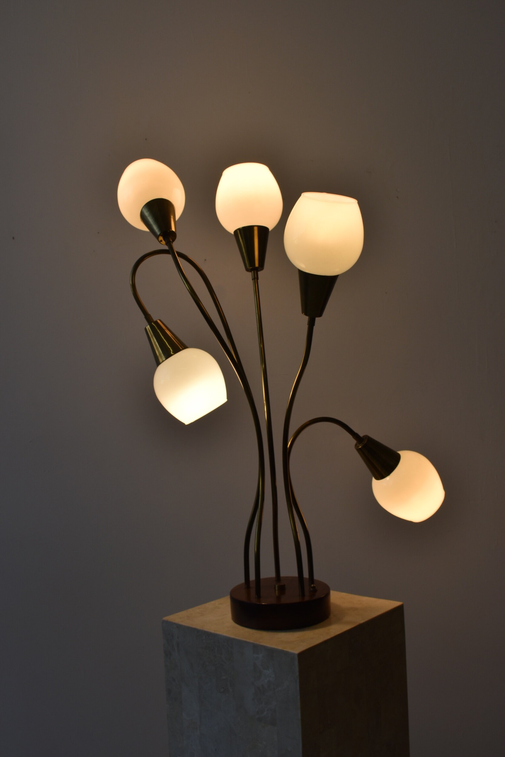 Hydra Table Lamp with Black Base and White Shade