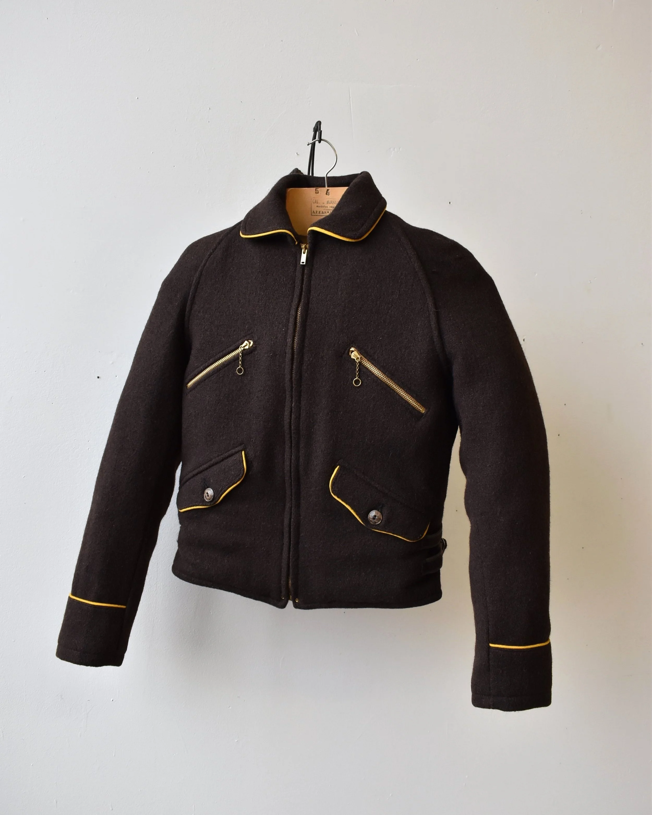 Rare Vintage Chocolate Wool + Shearling Cropped Union-Made Sport 