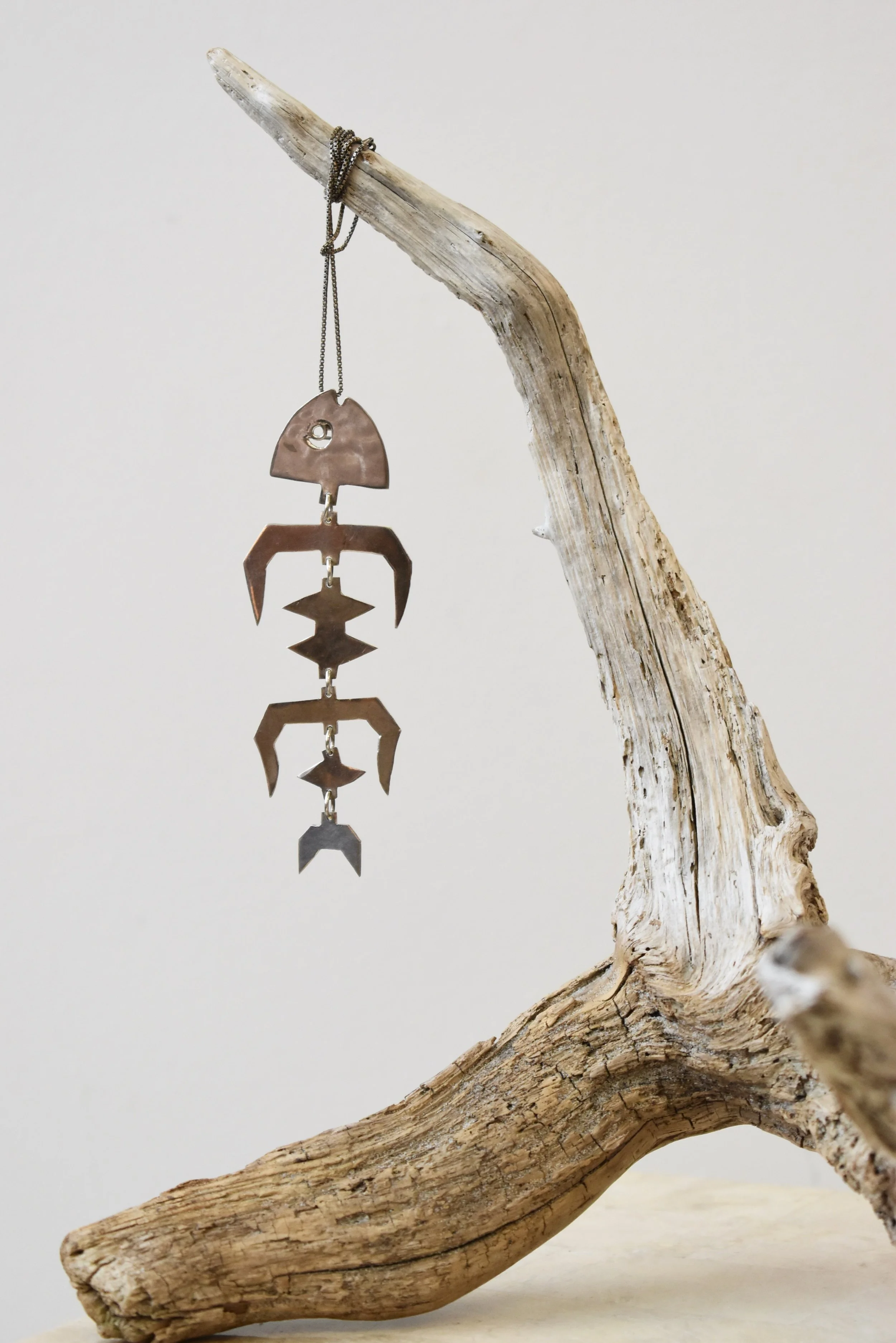 Vintage Taxco Articulated Fish Skeleton Pendant / Pin, Made in Mexico, Circa 1970s — portmanteau