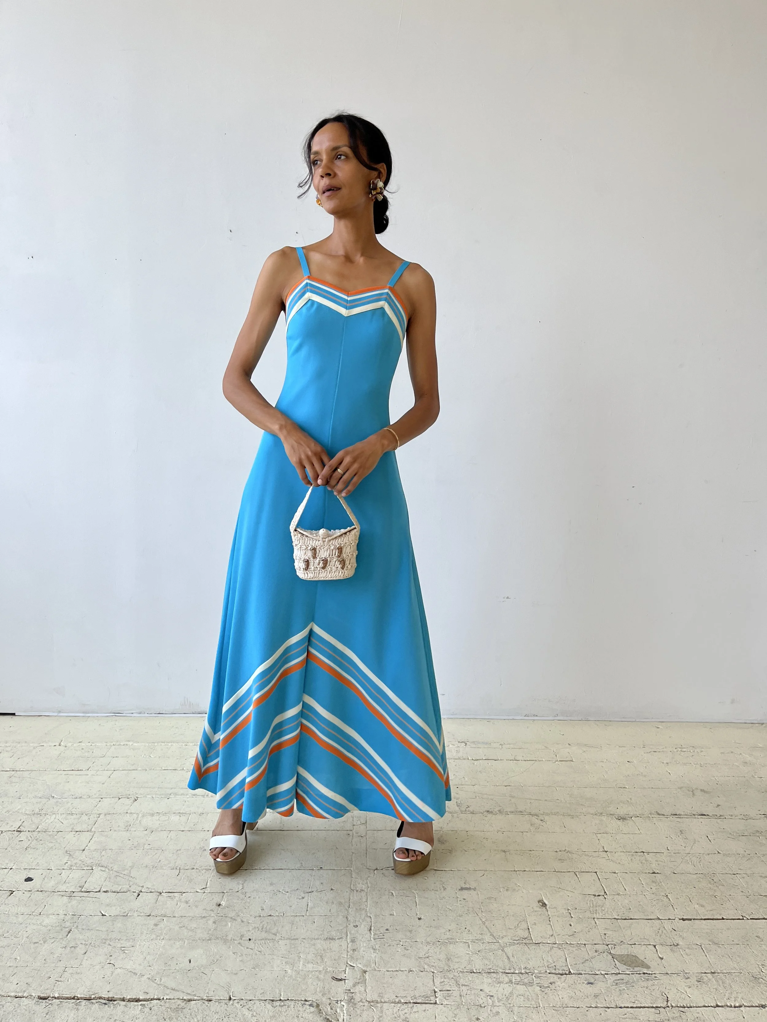blue dress for baby girl Navy Blue Satin Bridesmaid Lehenga with Hand Dyed Chevron Print Choli