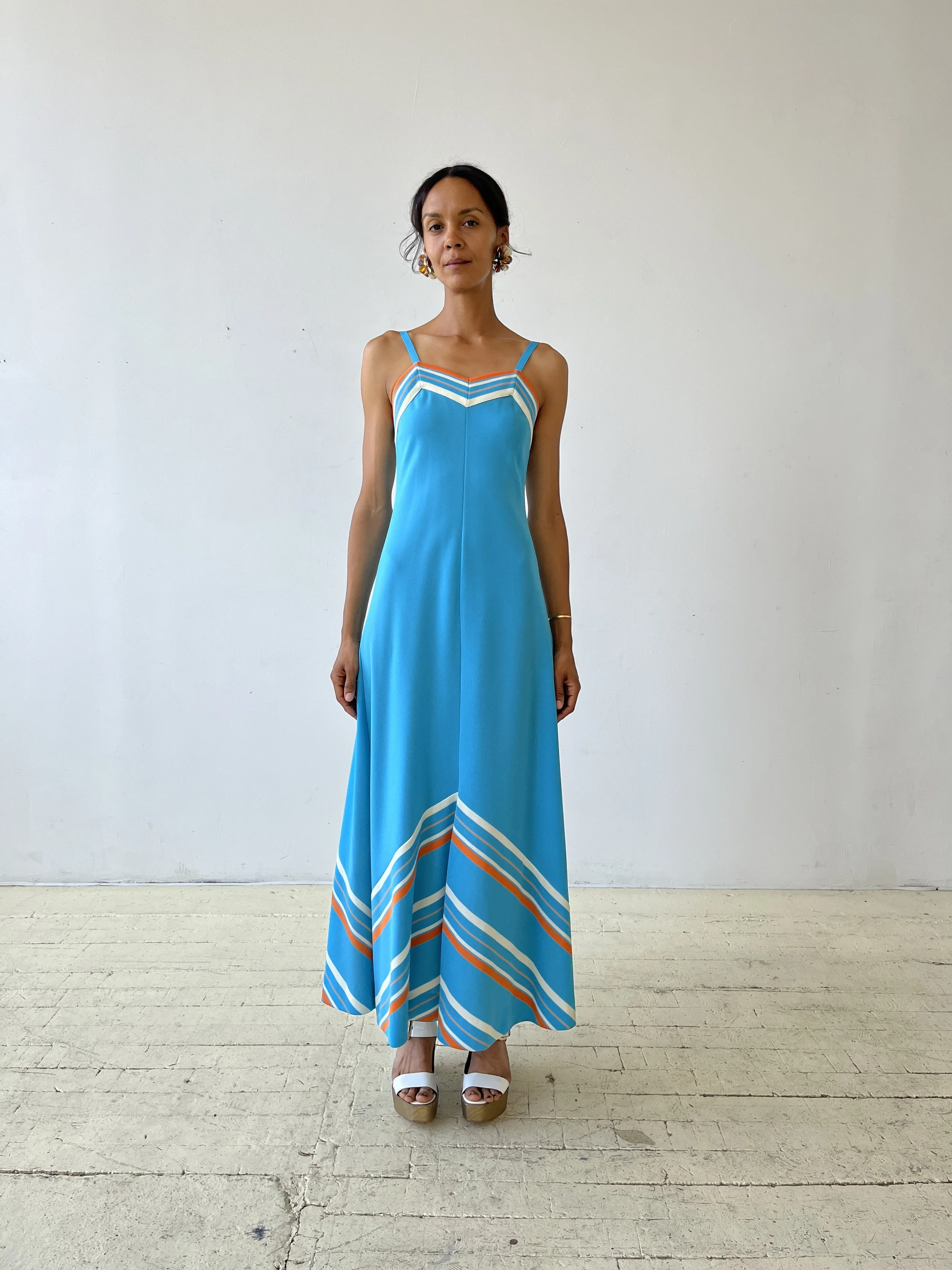 long crochet knit dress Leah Crochet Knit Maxi Dress - Lurex Combo Shimmering Crochet Knit Dress main image 1