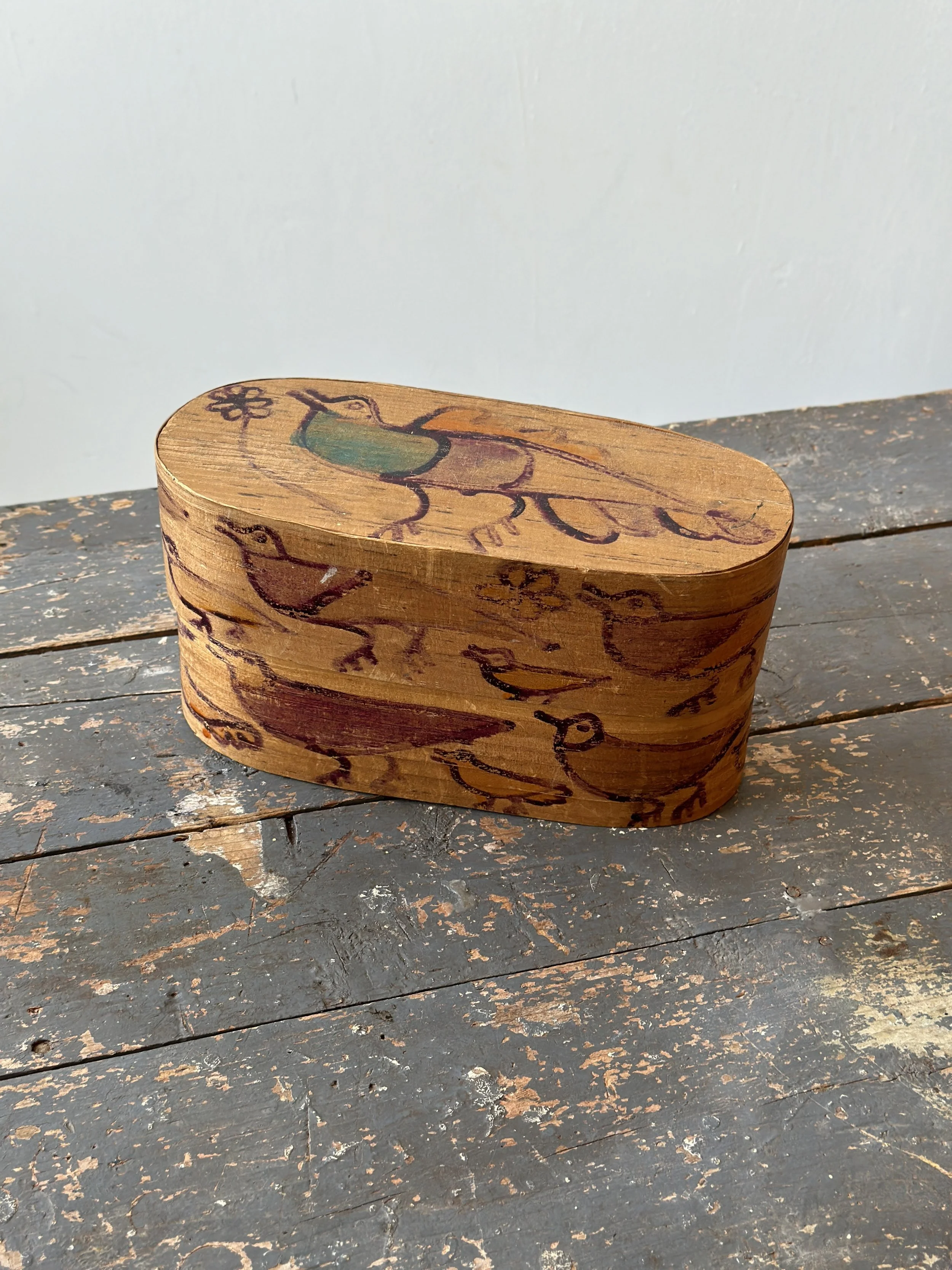 Boîte à Vers Et Appâts Américaine Folk Art Du 19e : La Pièce Primitive Pour Pêche à La Mouche