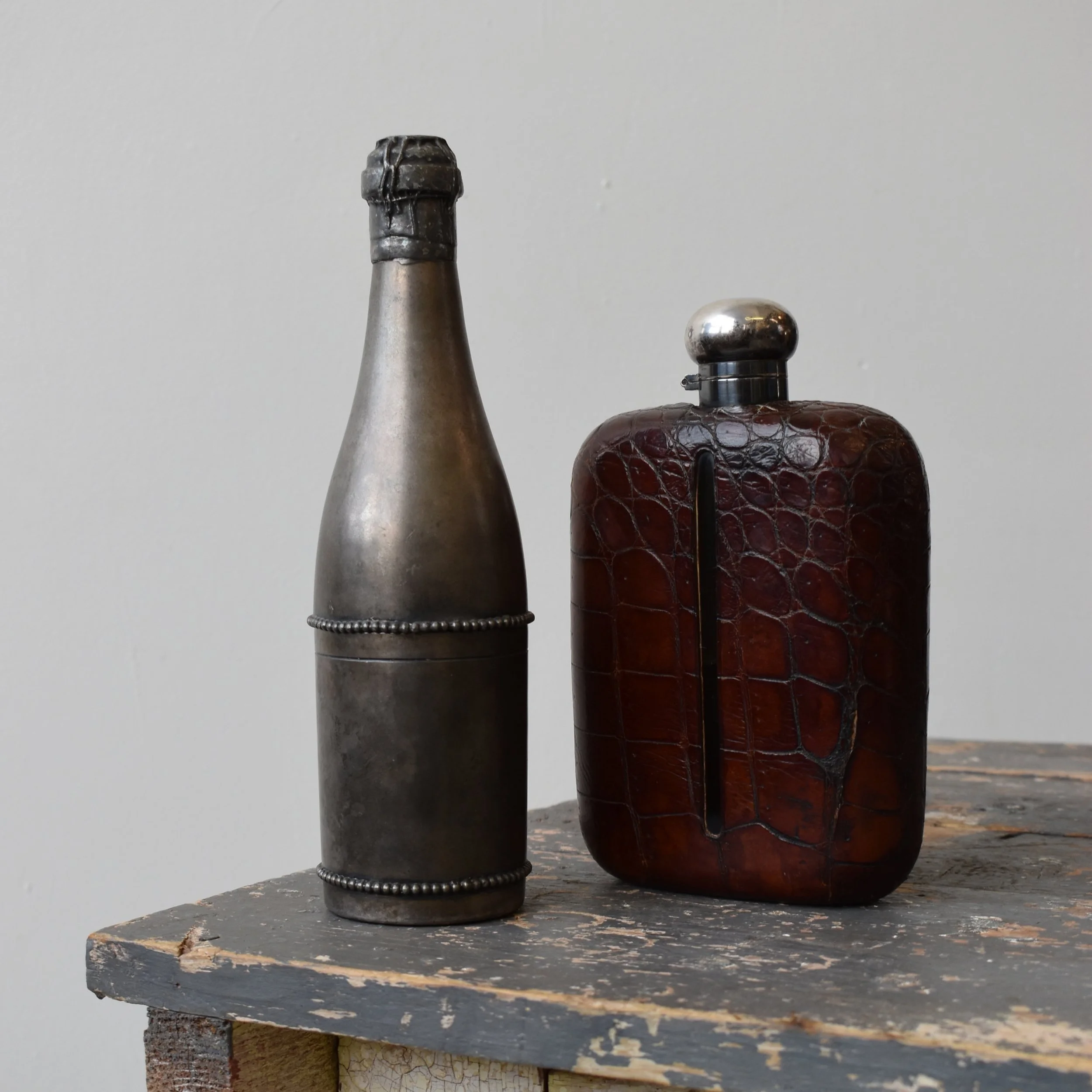 Vintage Art Deco Waldorf Silver Plate Champagne Bottle Cigar 