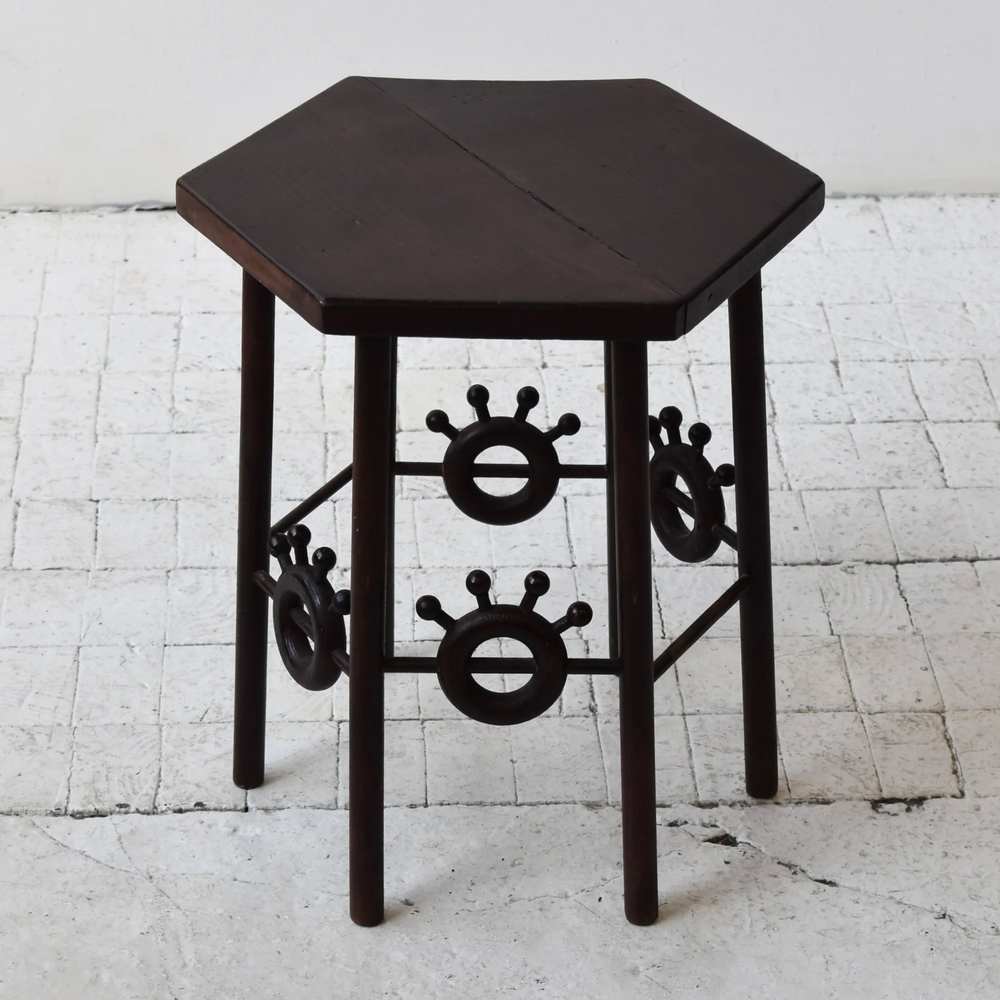 Vintage Tripod Wicker Stool Attributed to Tony Paul, Circa 1950s