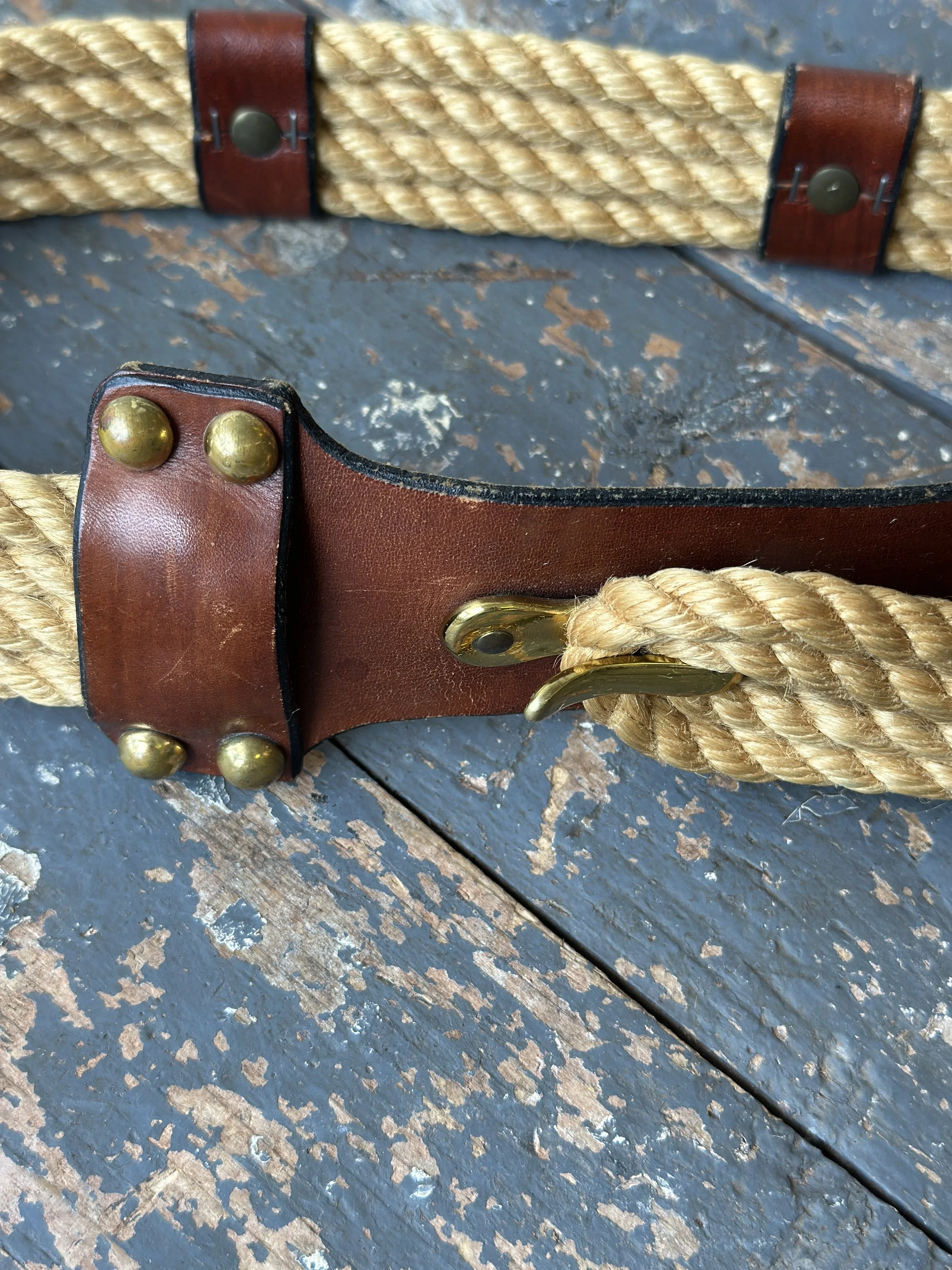 Vintage 1960\'s  Handmade Leather Belt 60s Handmade Suede Leather Vintage Riding Pants Hand Laced  main image 2