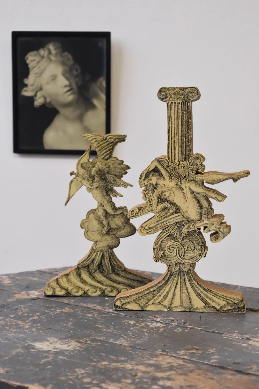 置物 Vintage Postmodern l stand 置物 Vintage Postmodern l stand 1980s Postmodern Light Up Mirrored