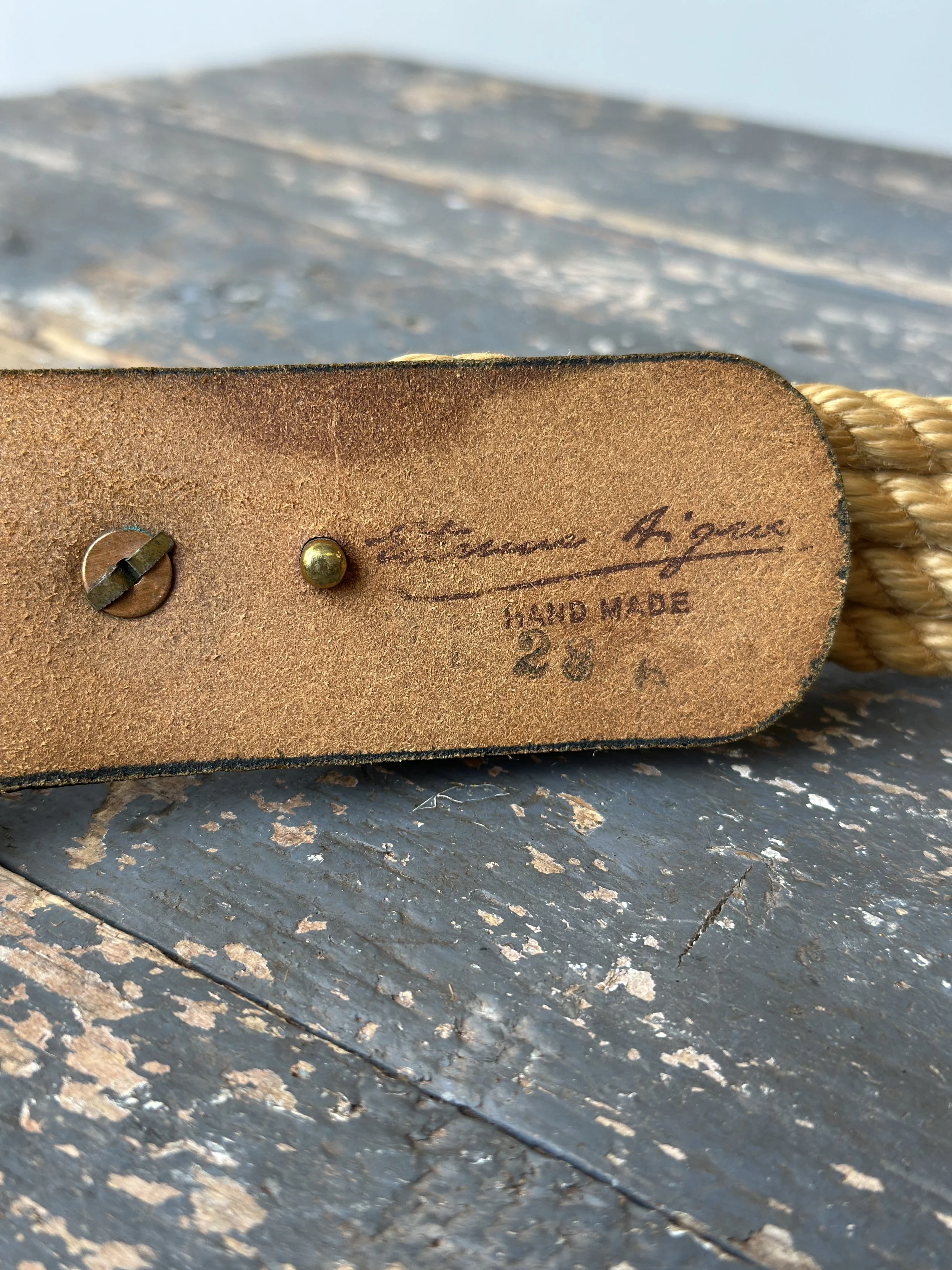 RARE Vintage 1960s ETIENNE AIGNER Novelty Hook Nautical Style Cord Belt - 24\