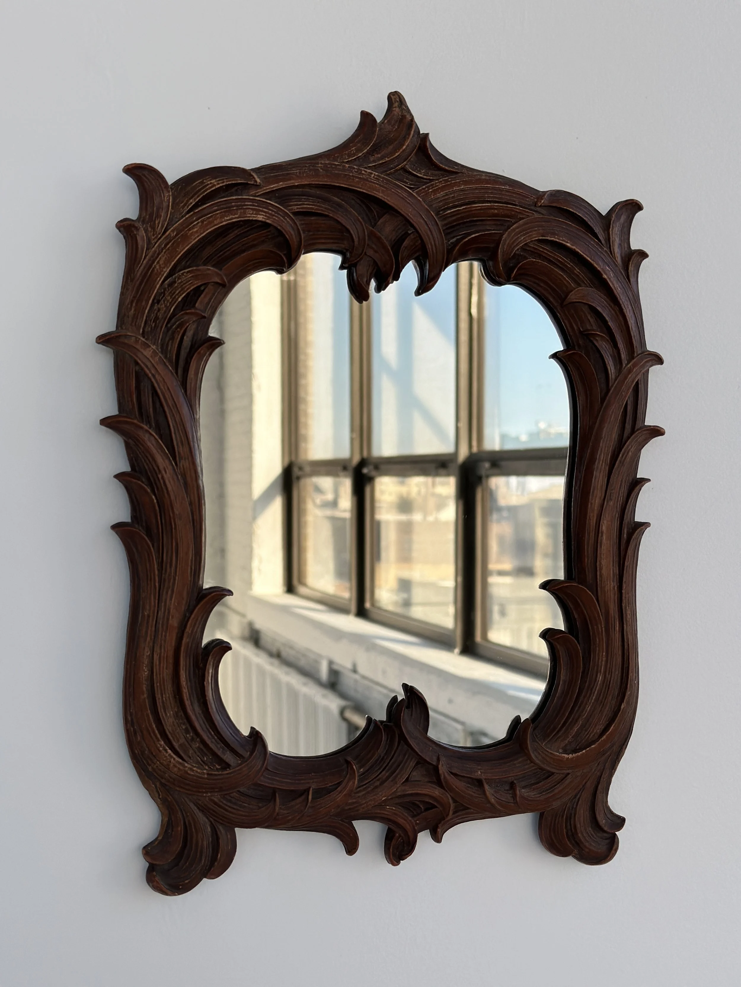 Vintage Rococo-Style Filigree Frame Mirror by Syroco, Circa 1940s
