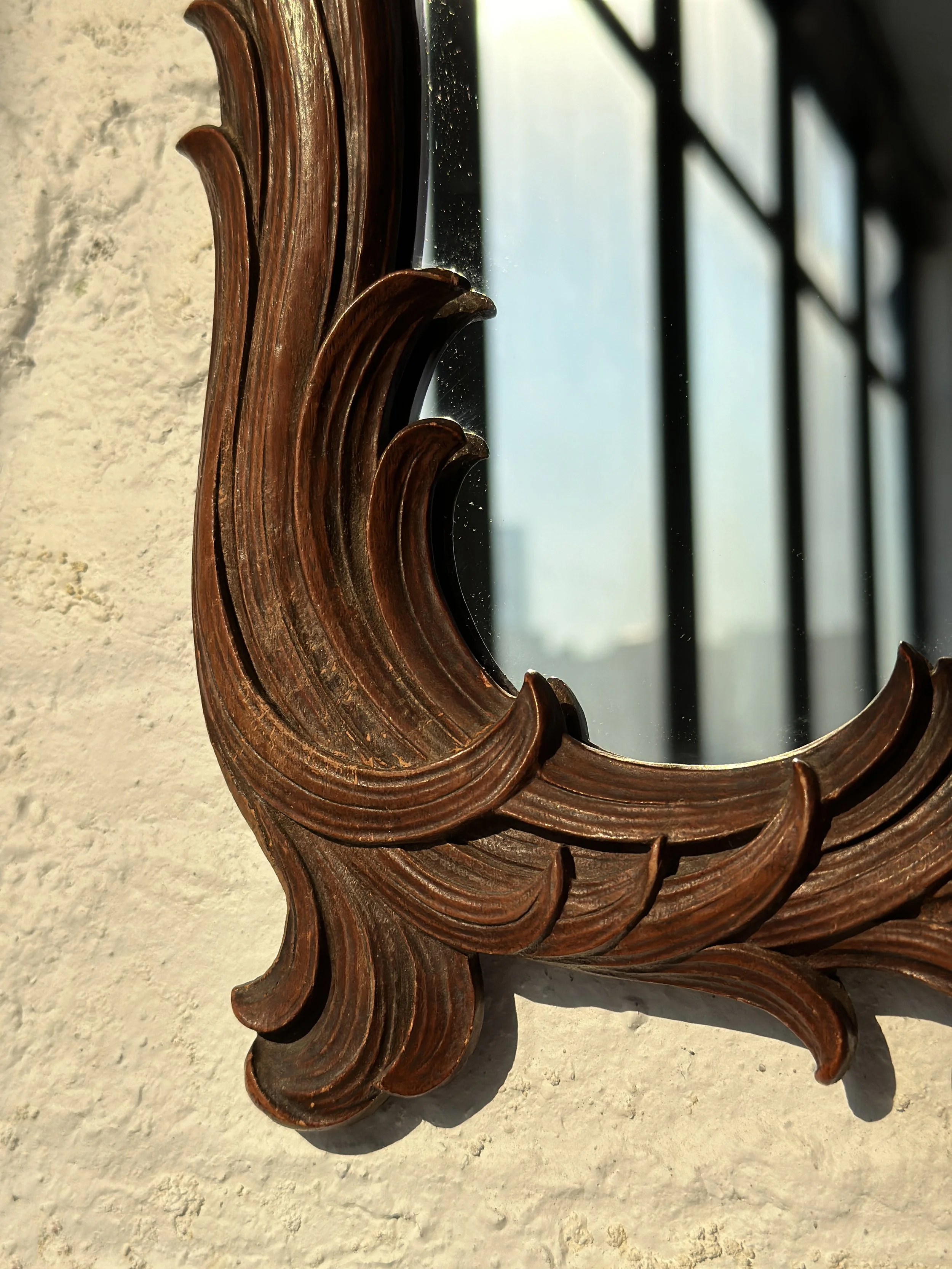 Vintage Rococo-Style Filigree Frame Mirror by Syroco, Circa 1940s