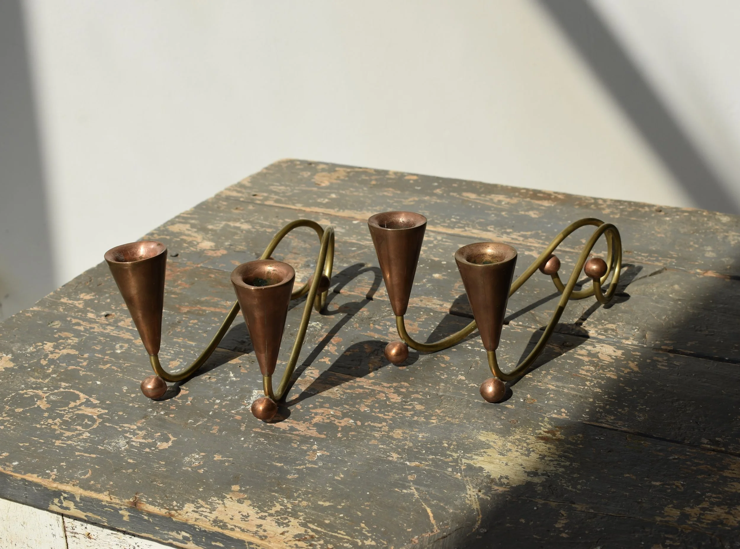 ☆ギルバートクラフト　バレリーナ燭台　ブロンズ　アンティーク　西洋美術品 Vintage Mid Century Modernist Set of Los Castillos-Style Brass +