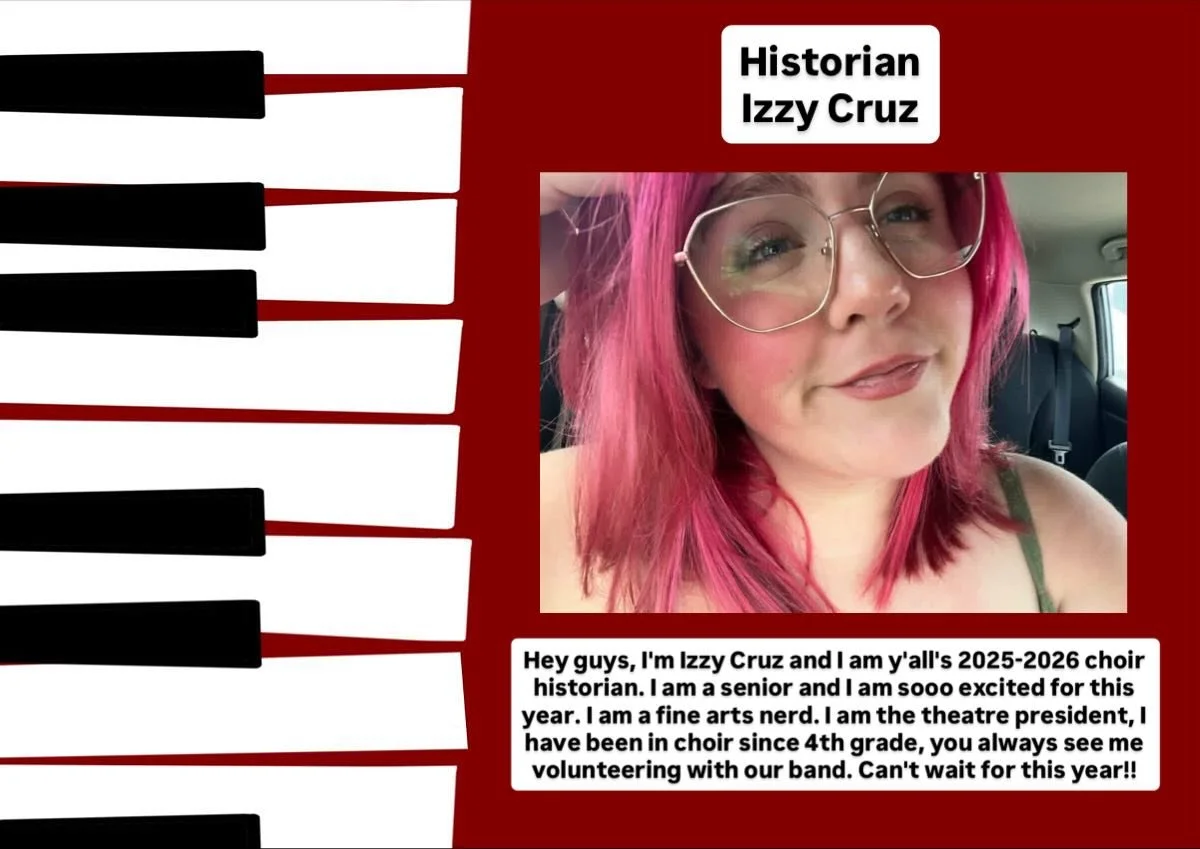 Say howdy to Izzy Cruz! Your Historian for the 25-26 school year!❤️🖤